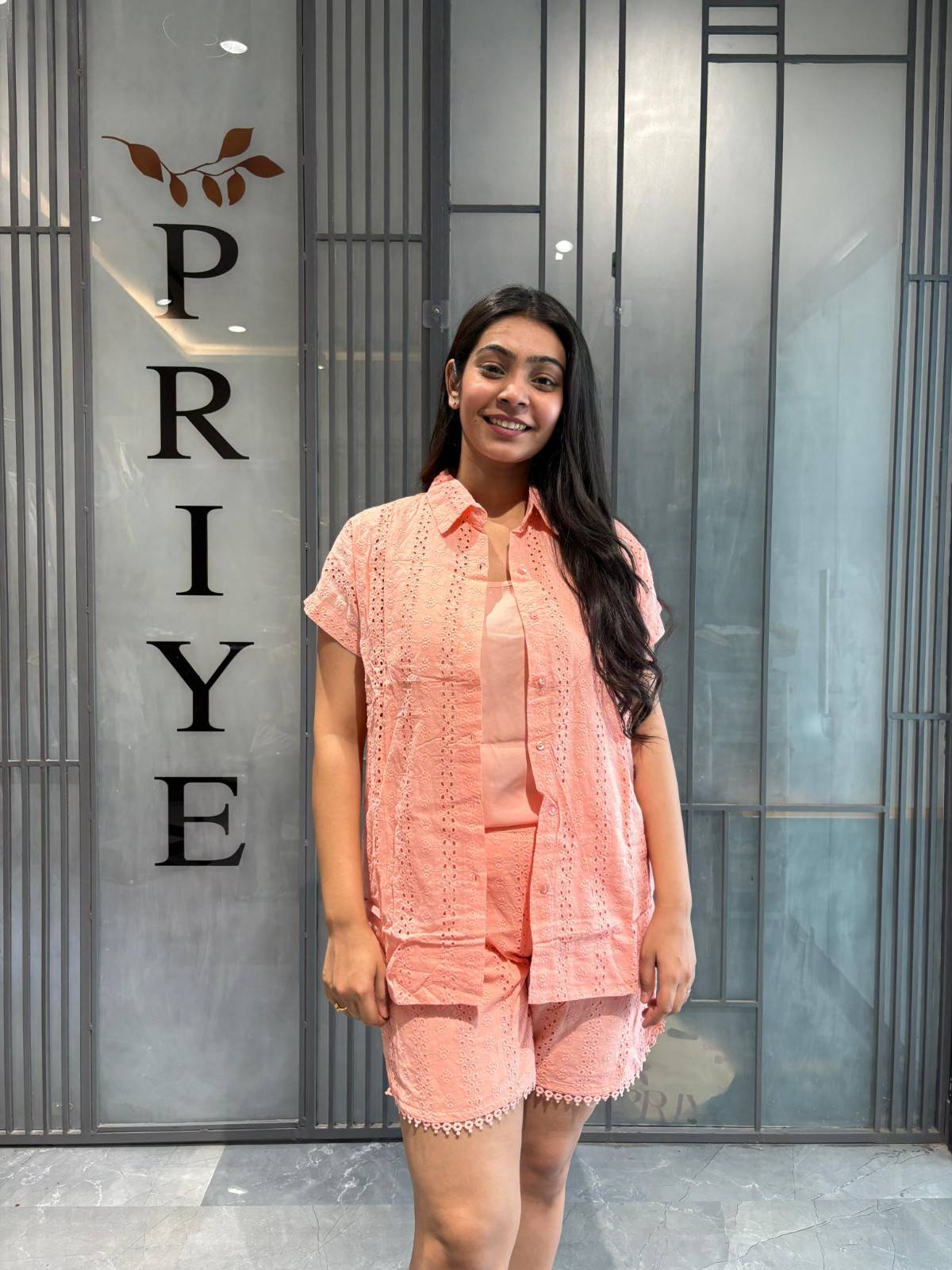 Cutwork Shorts coordset