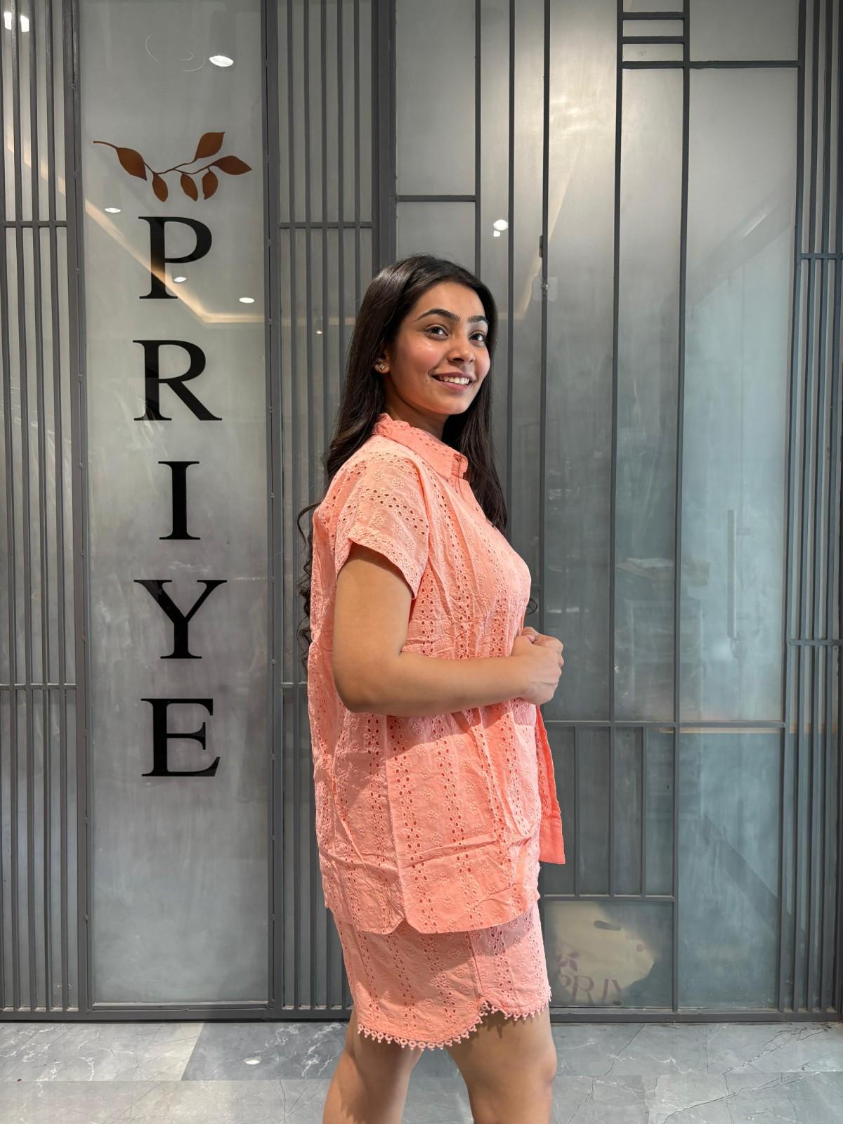 Cutwork Shorts coordset