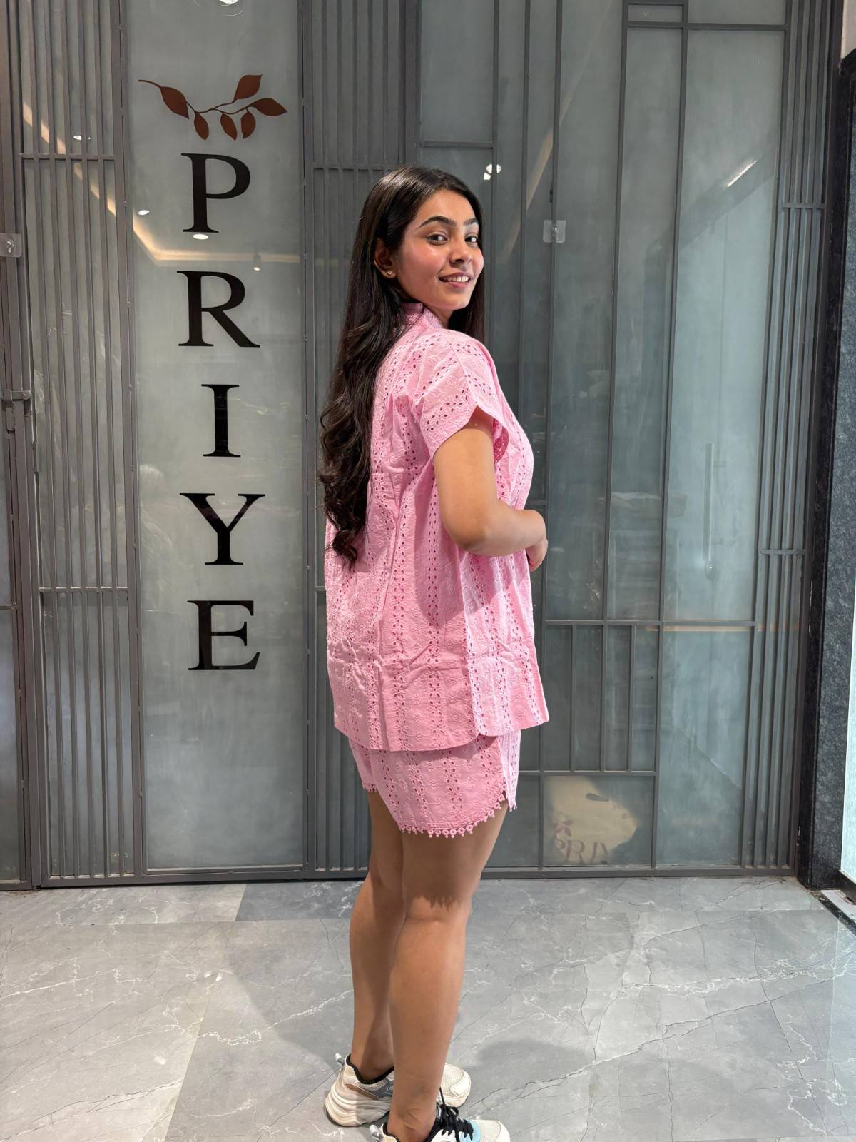 Cutwork Shorts coordset