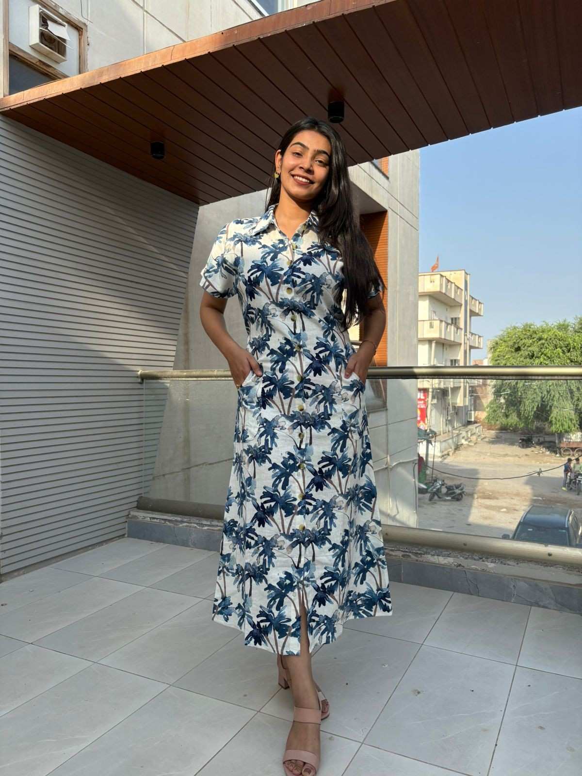 Khadi linen Shirt dress