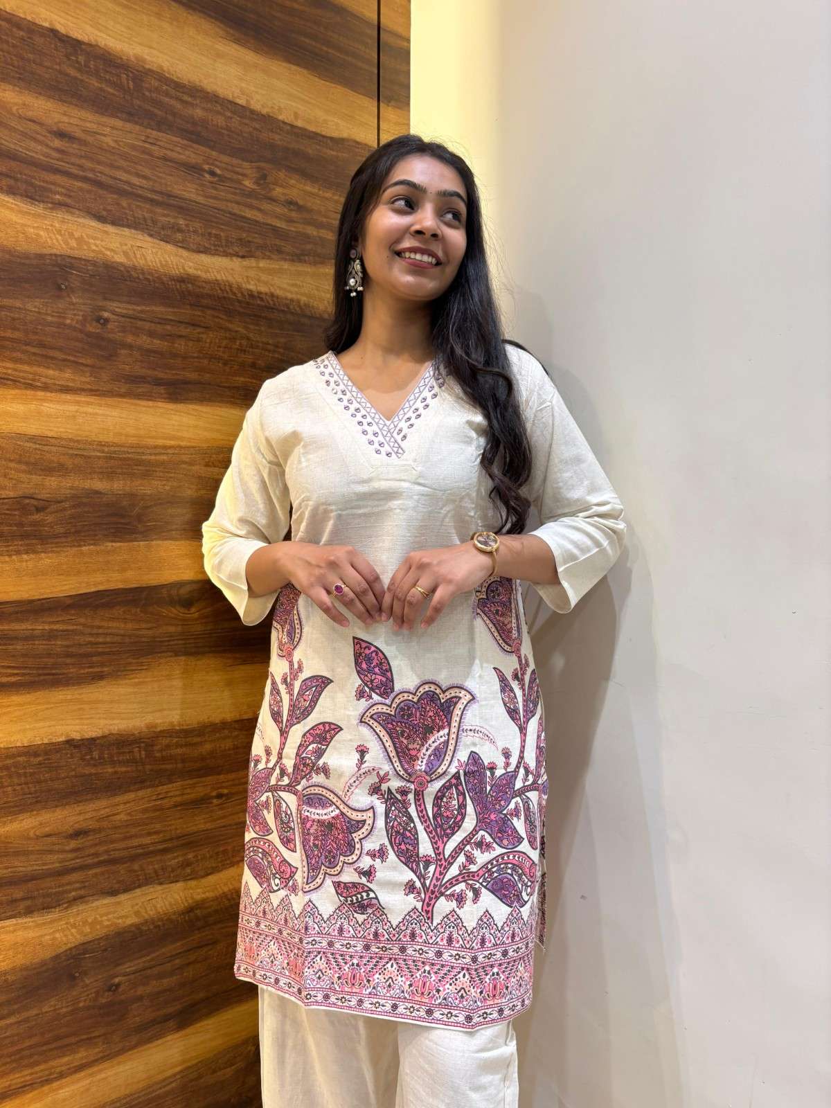 Khadi printed long coordset