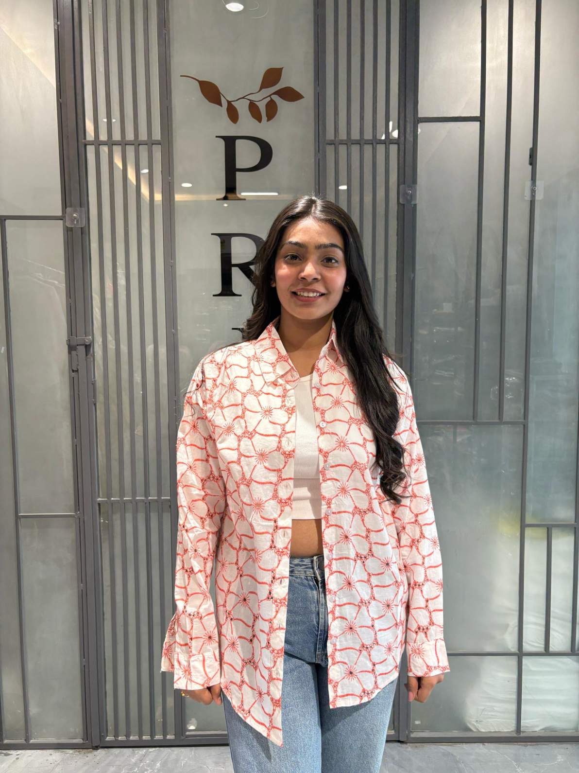 Cutwork thread work shirt