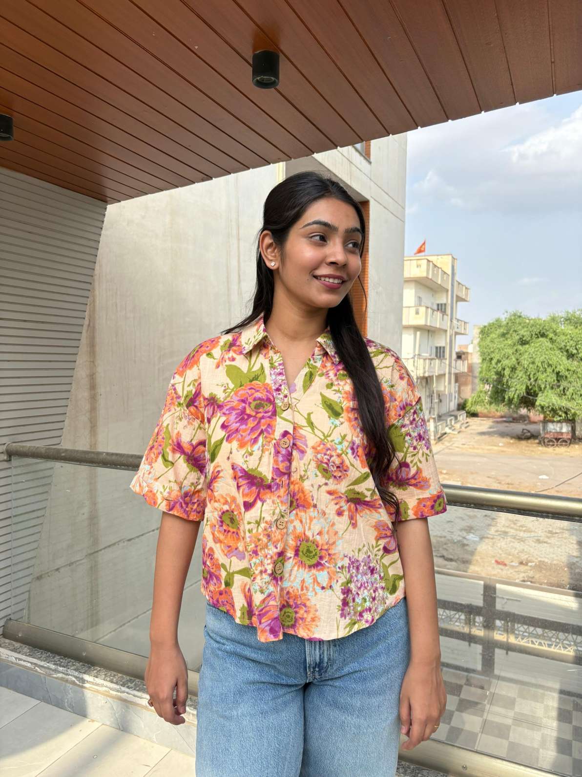 Printed cotton shirt