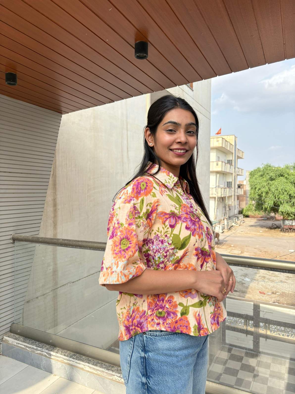 Printed cotton shirt