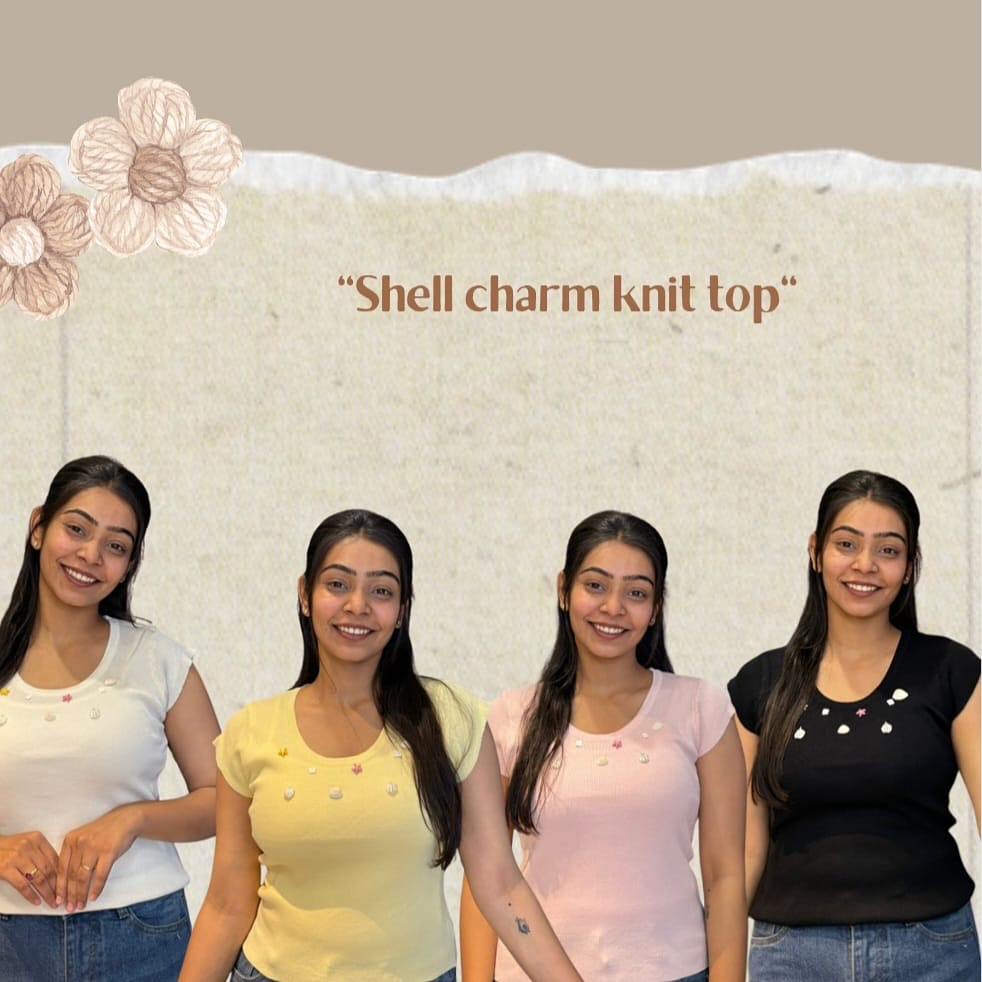 Knitted sea shell top