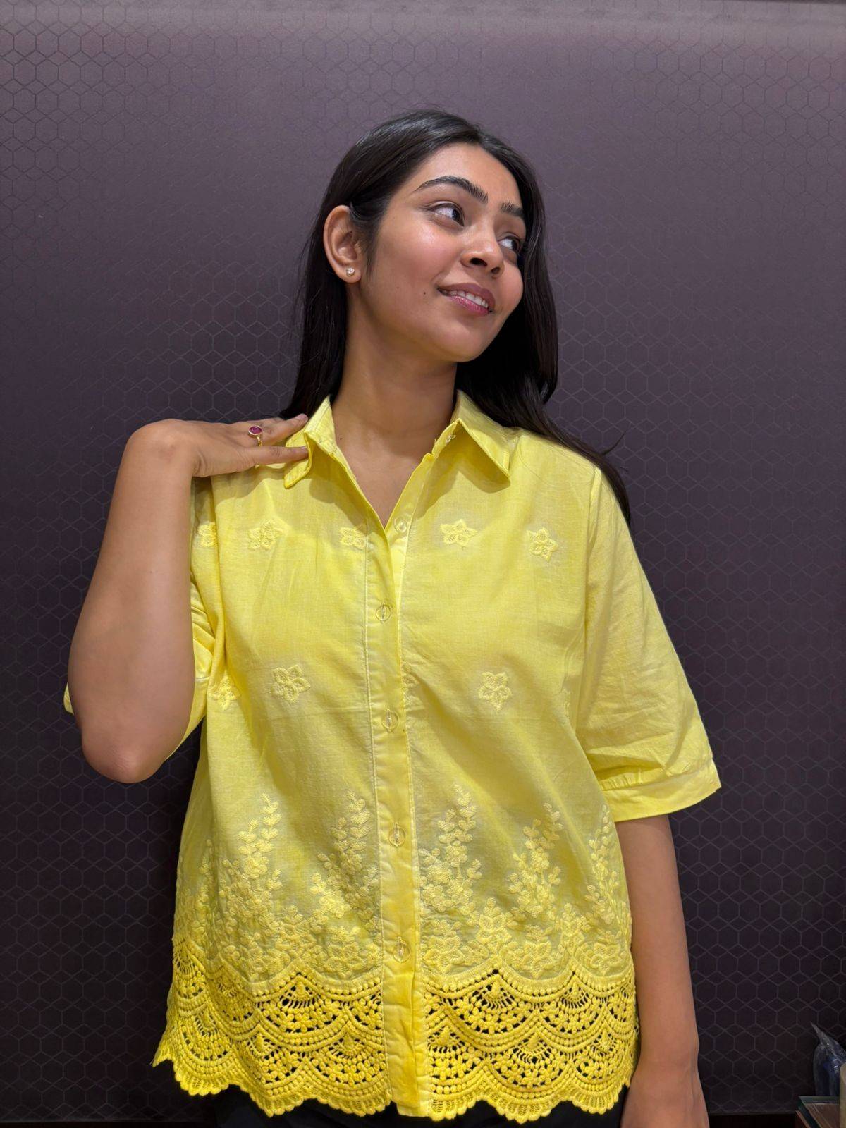 Cotton embroidered shirt