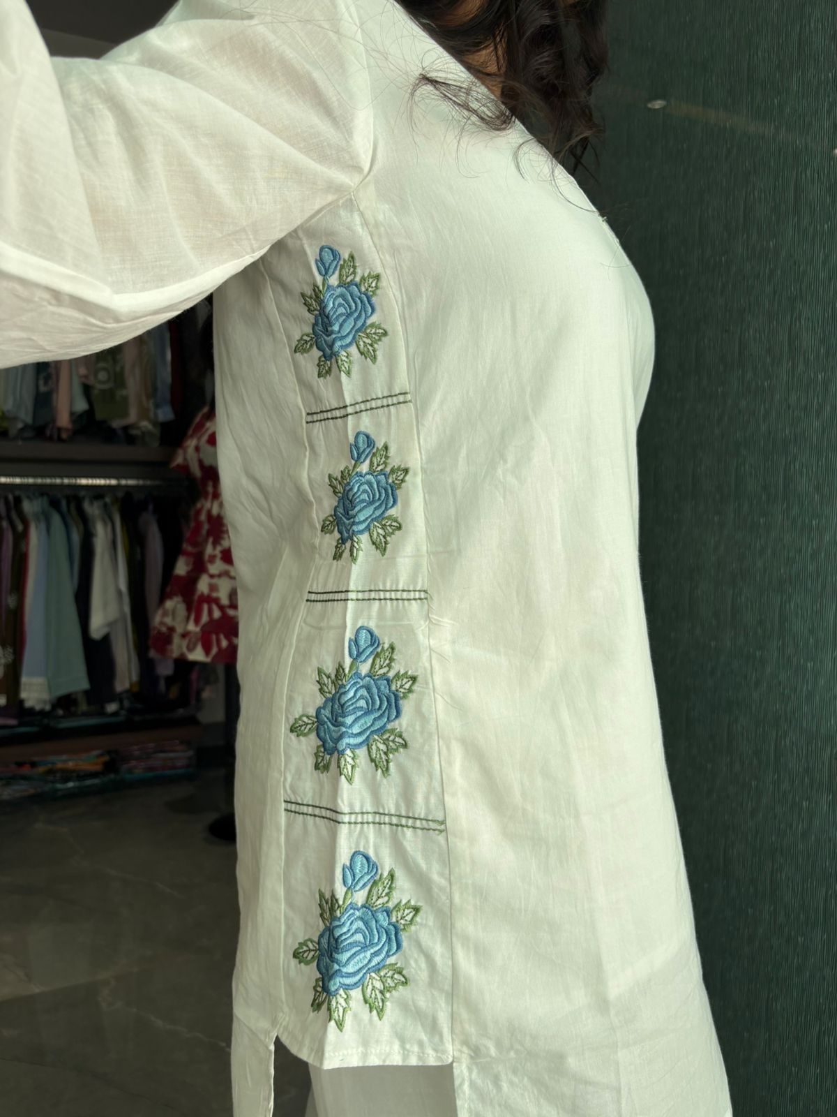 Cotton embroidered coordset