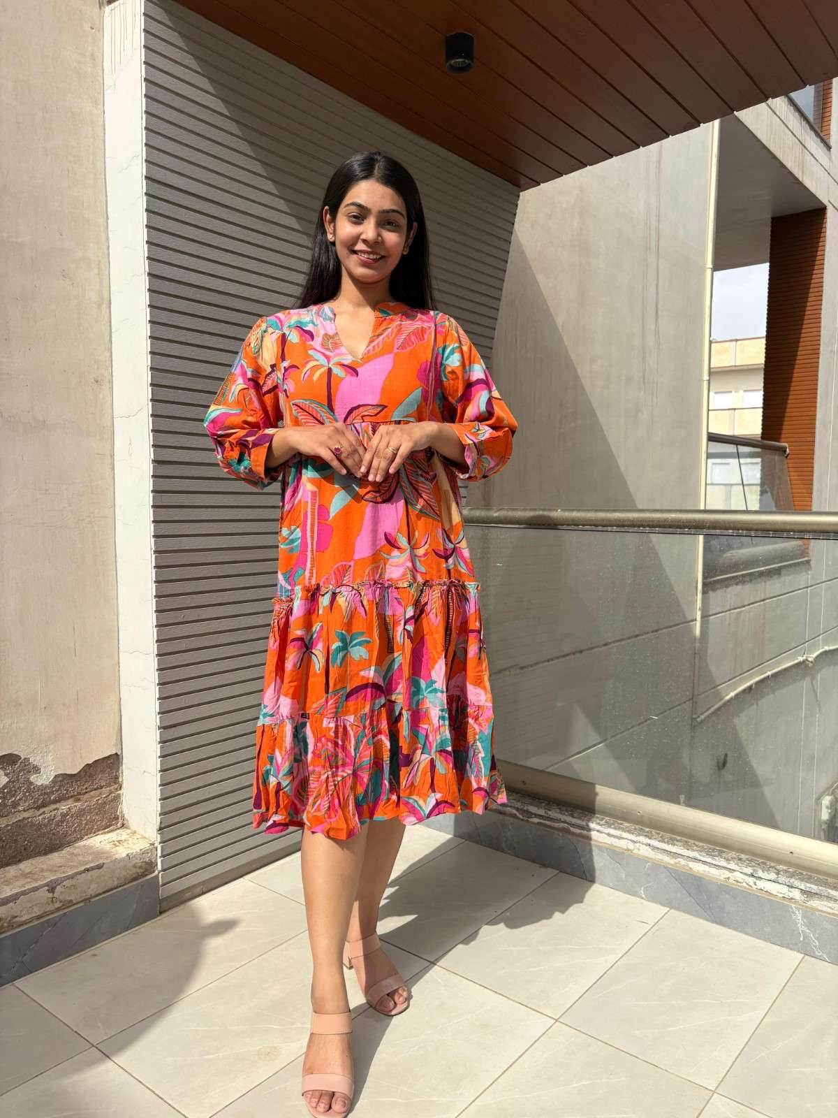 Autumn Leafy midi dress