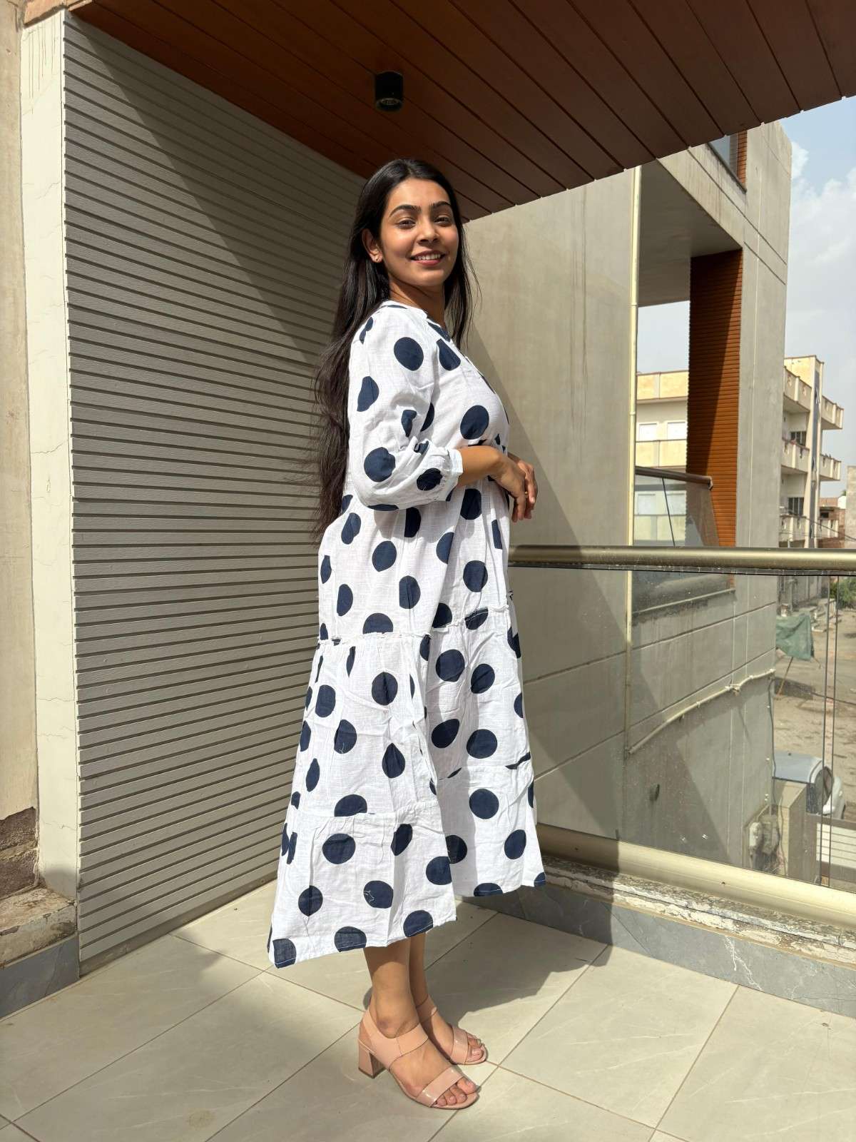 Polka dot retro cotton dress