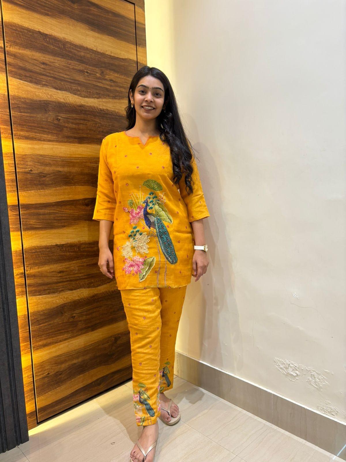 Peacock Mustered yellow coordset