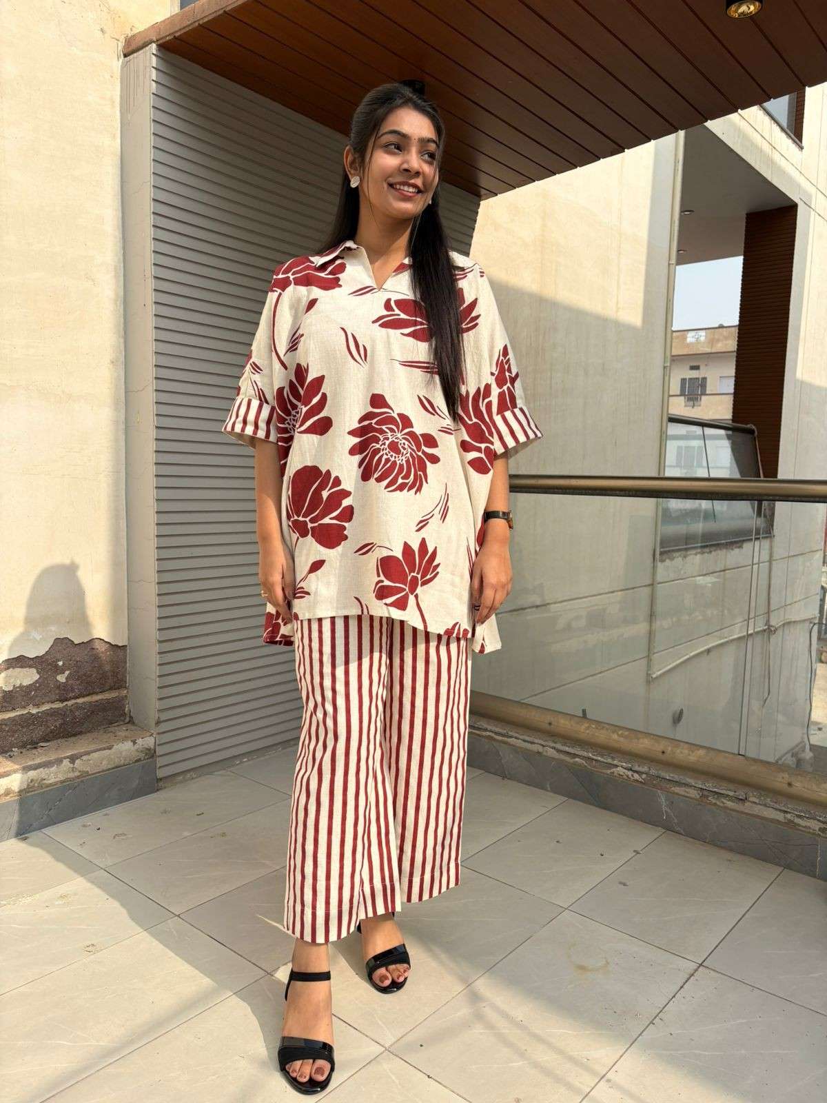 Khadi printed loose coordset