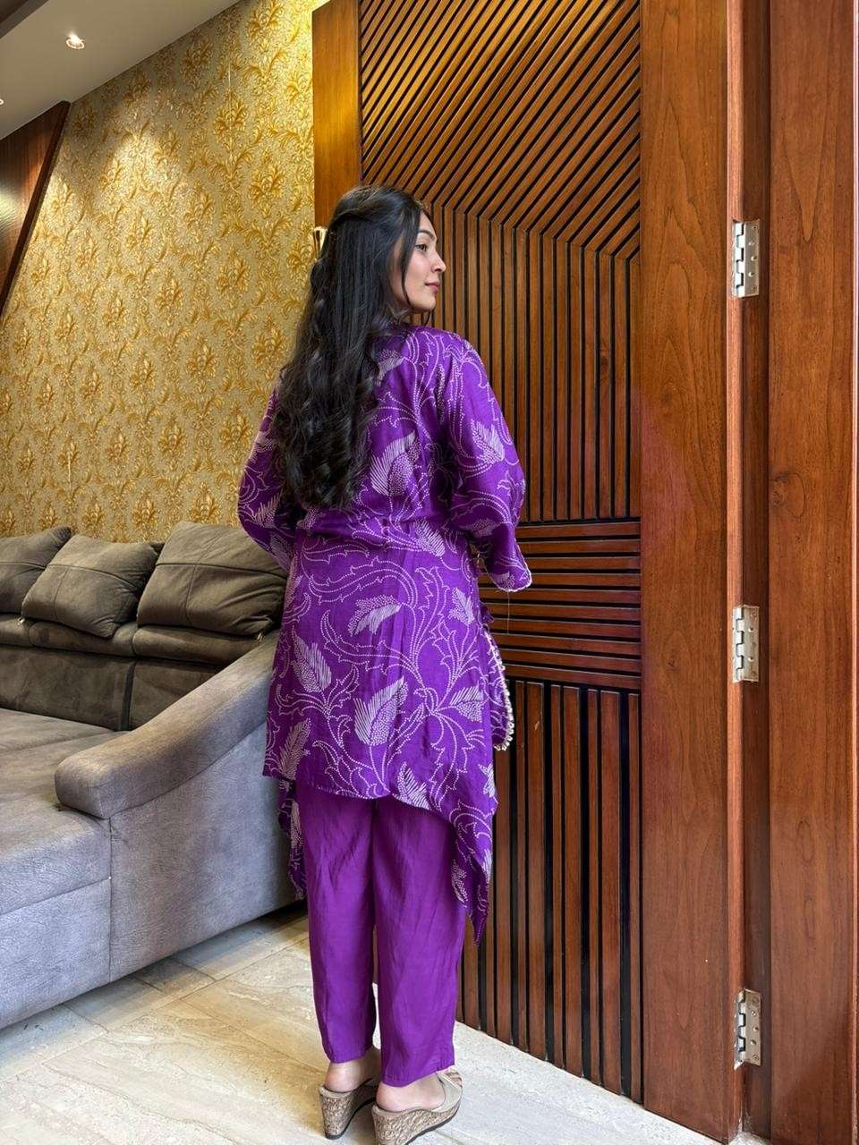 Bandhej light party wear coordset