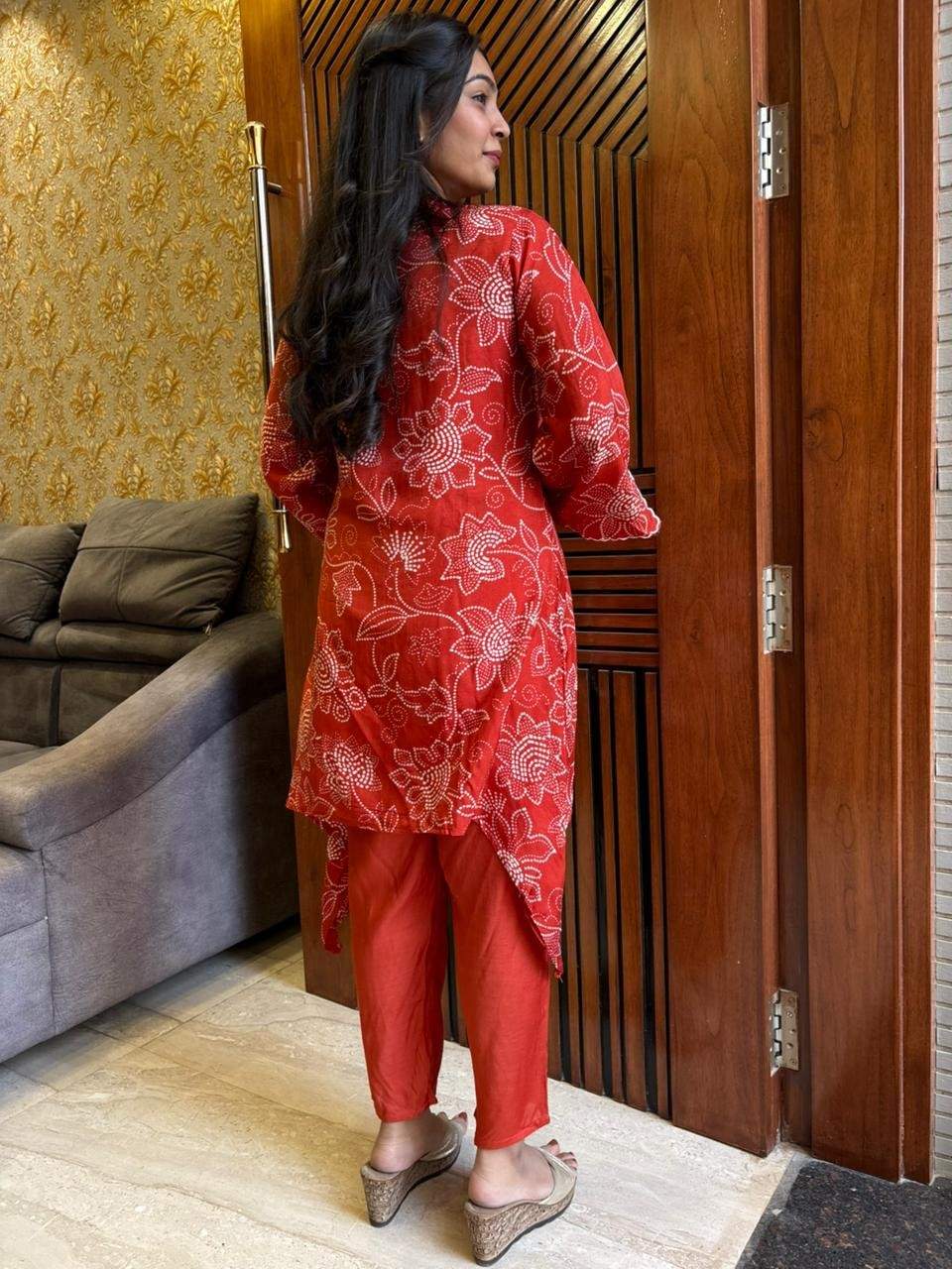 Bandhej light party wear coordset