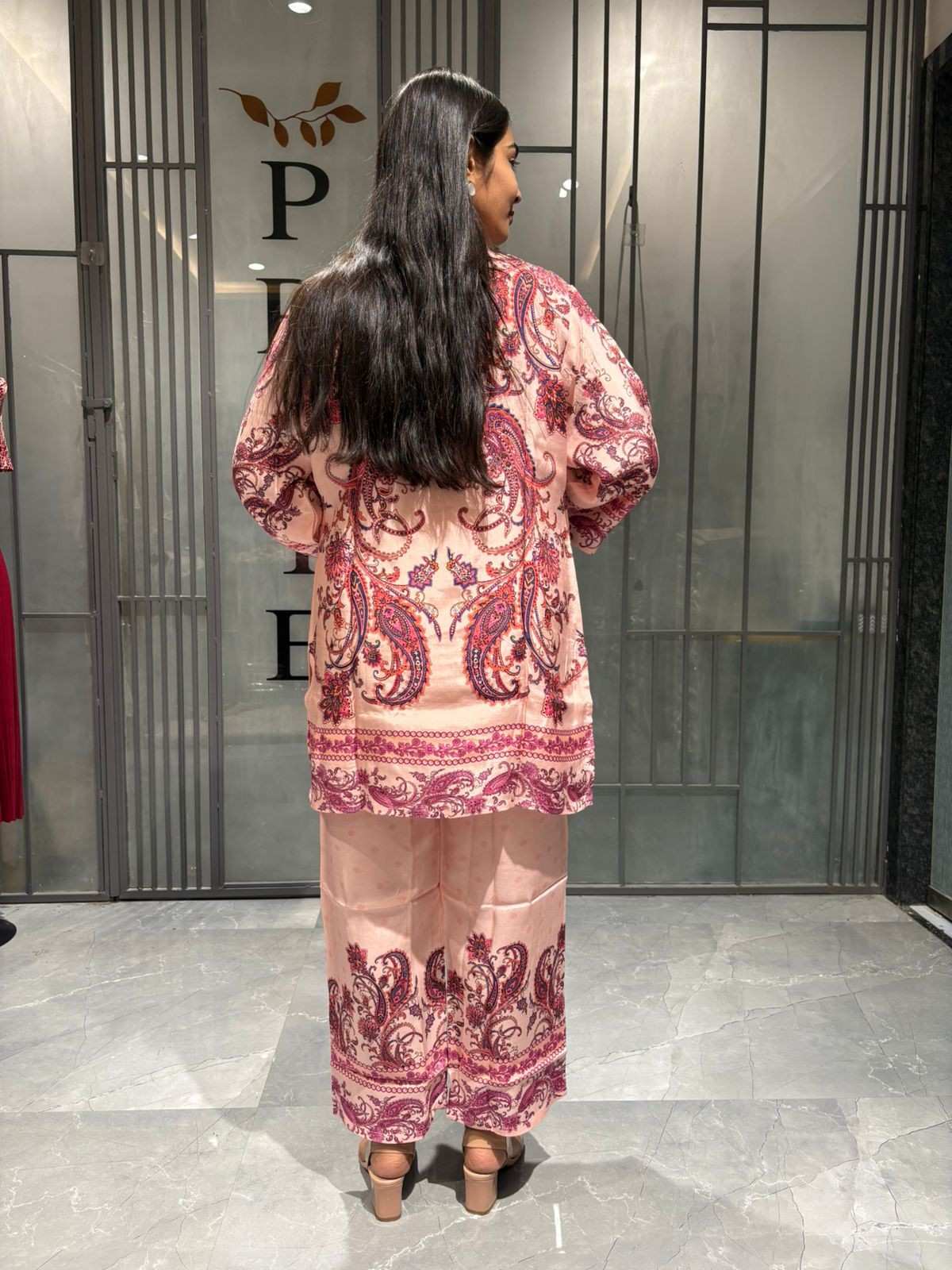 muslin tunic printed coordset