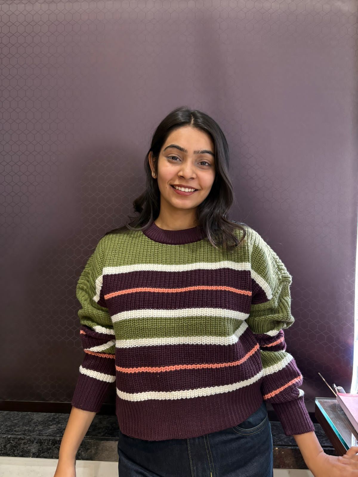 Knitted stripe pullover