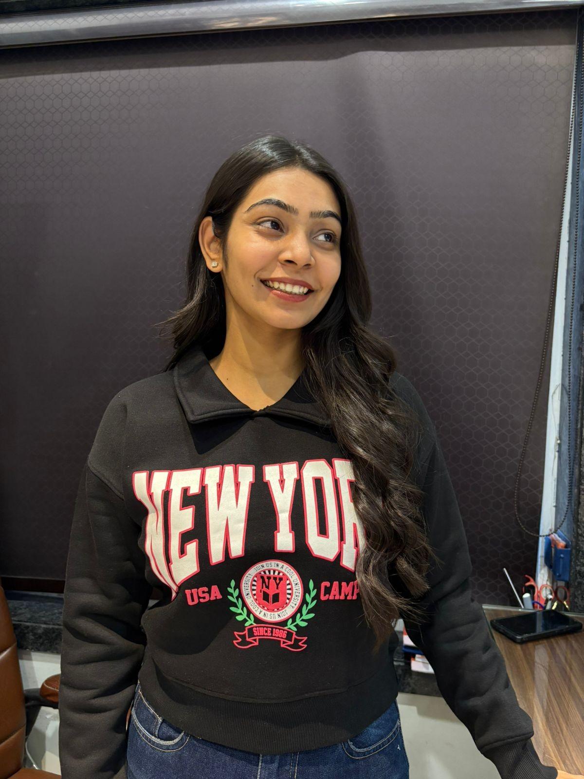 Solid collar Sweatshirt