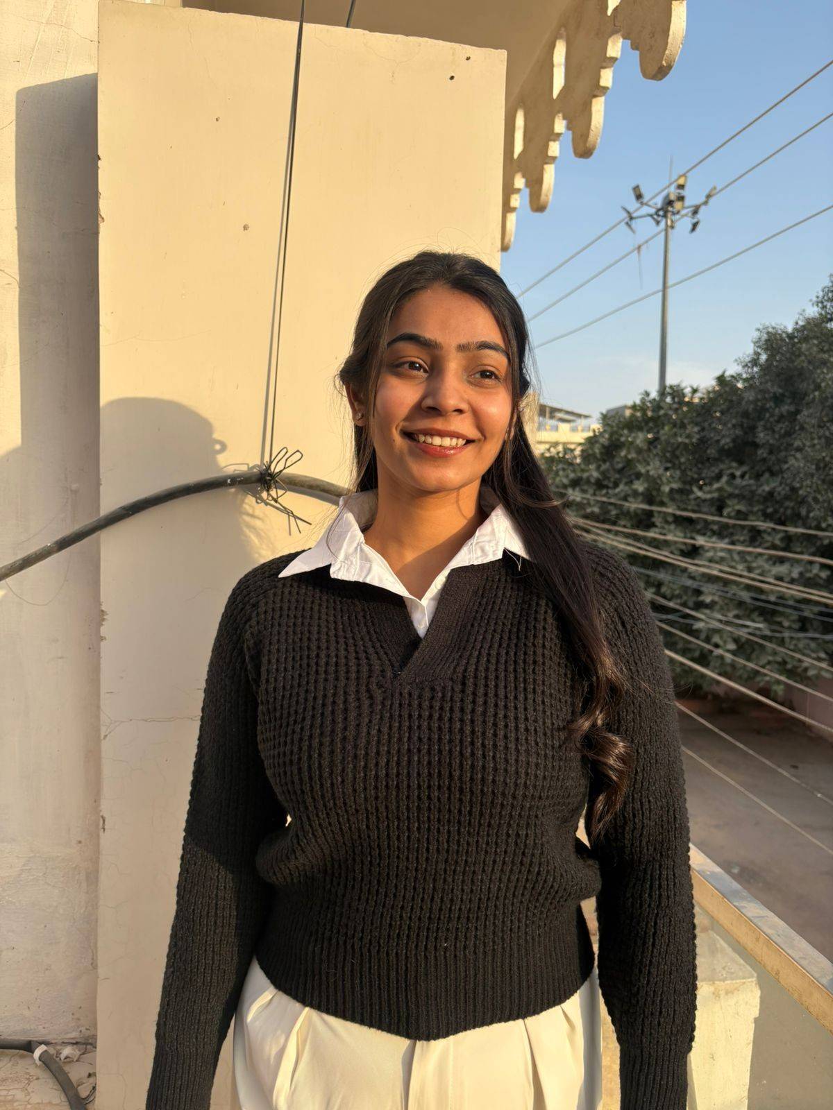 Collar knitted pullover