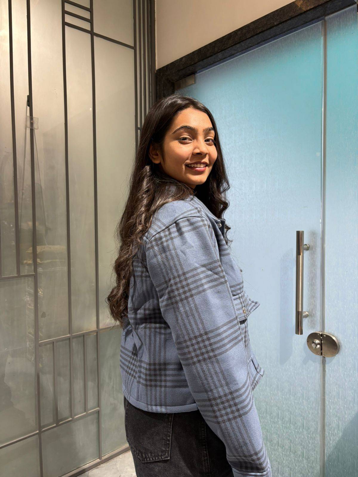 Checks short shacket