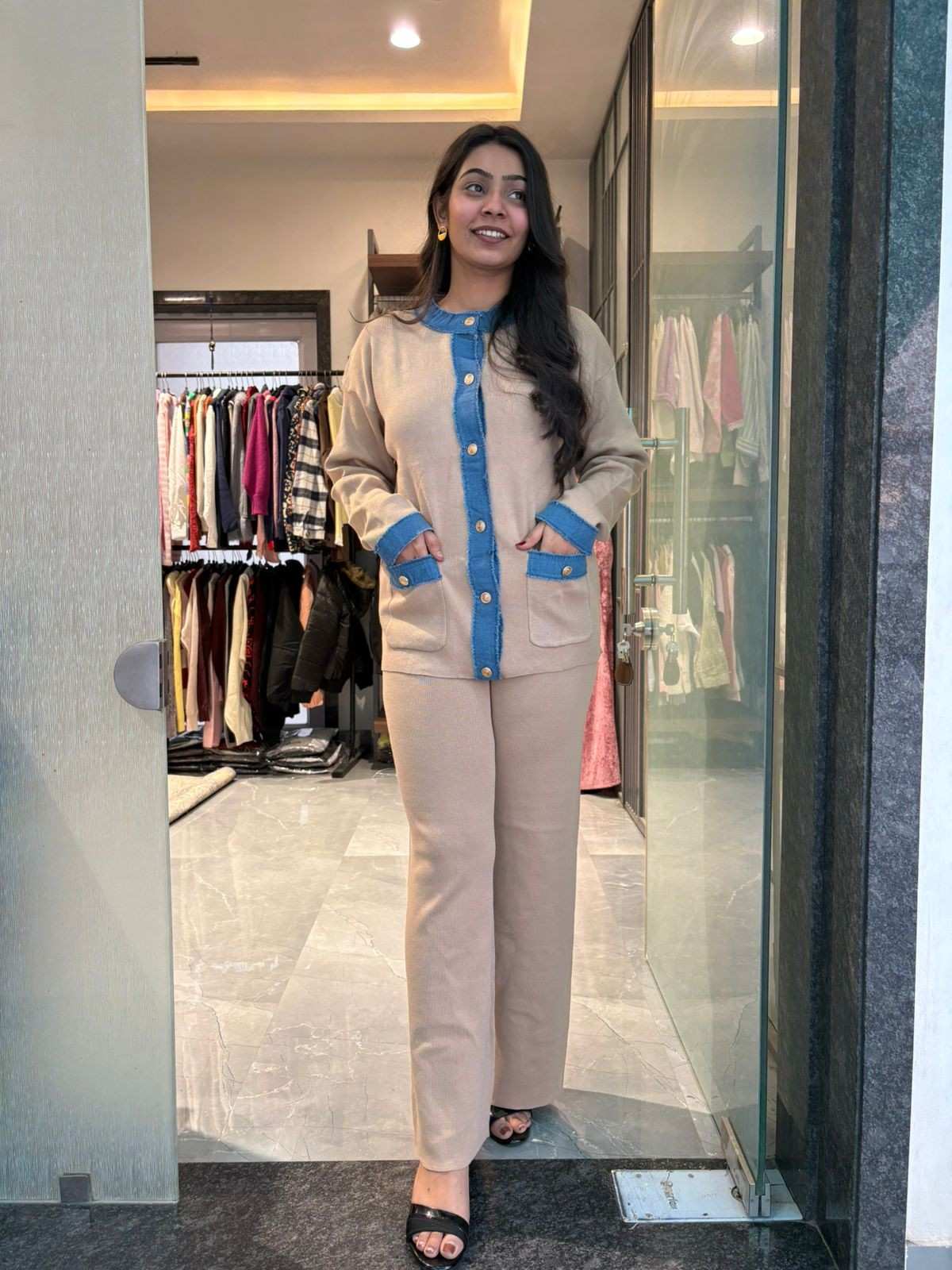 Knitted Denim coordset