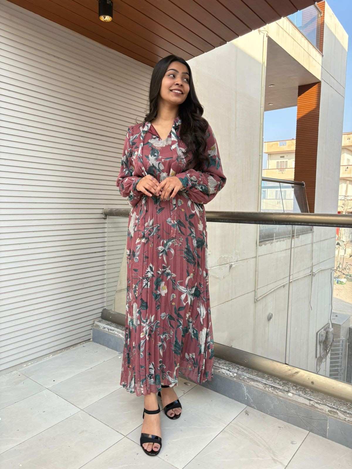 Pleated Shiffon dress