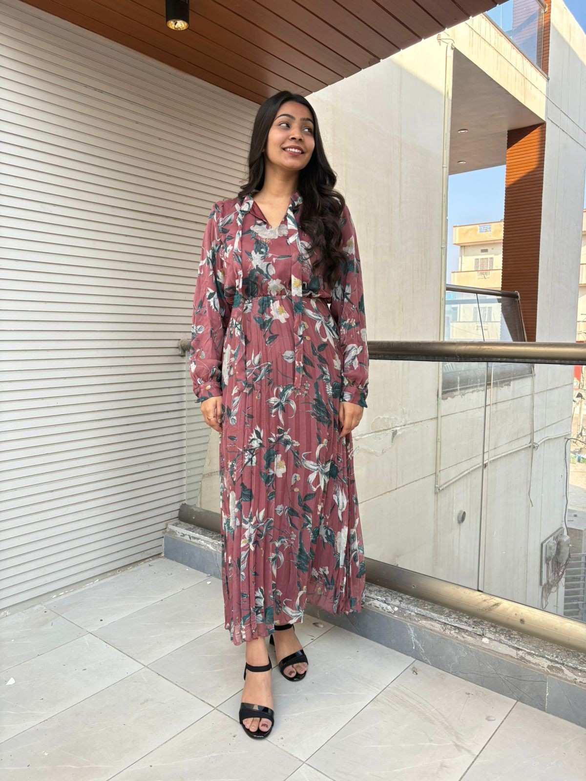 Pleated Shiffon dress