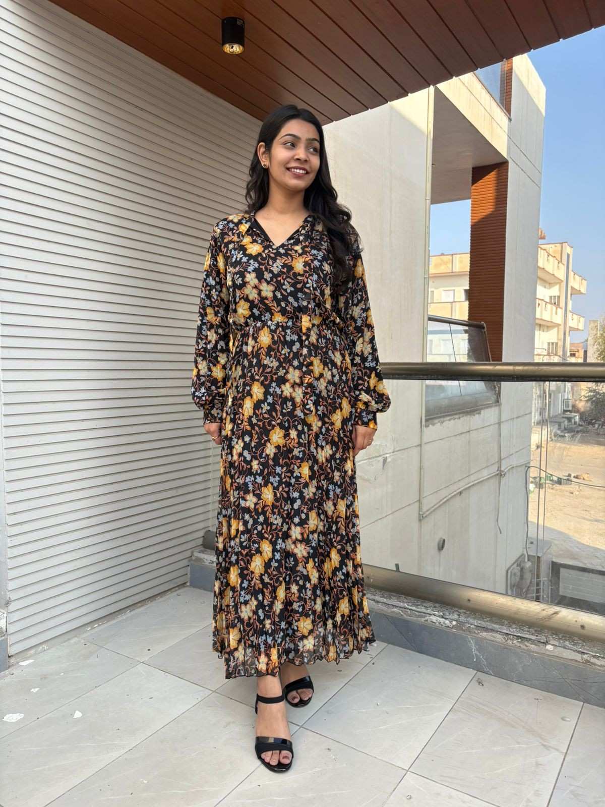 Pleated Shiffon dress