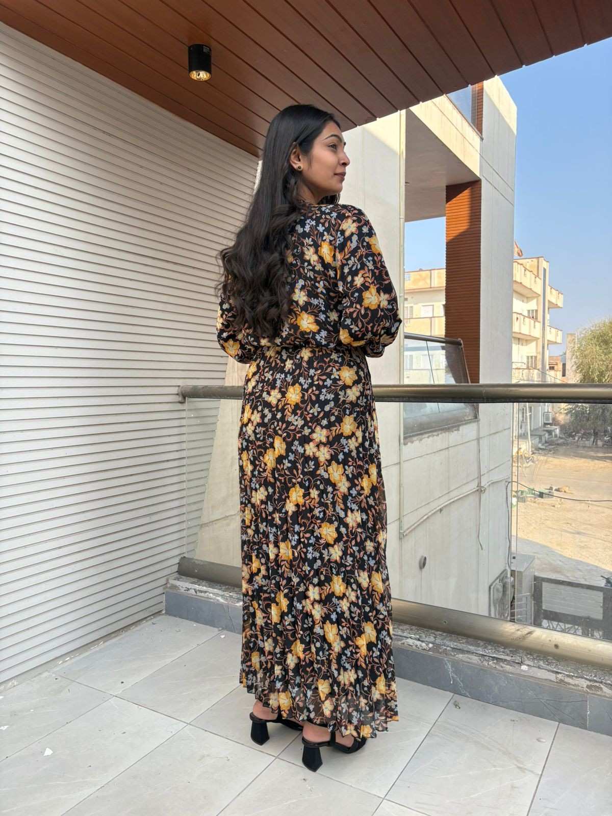 Pleated Shiffon dress