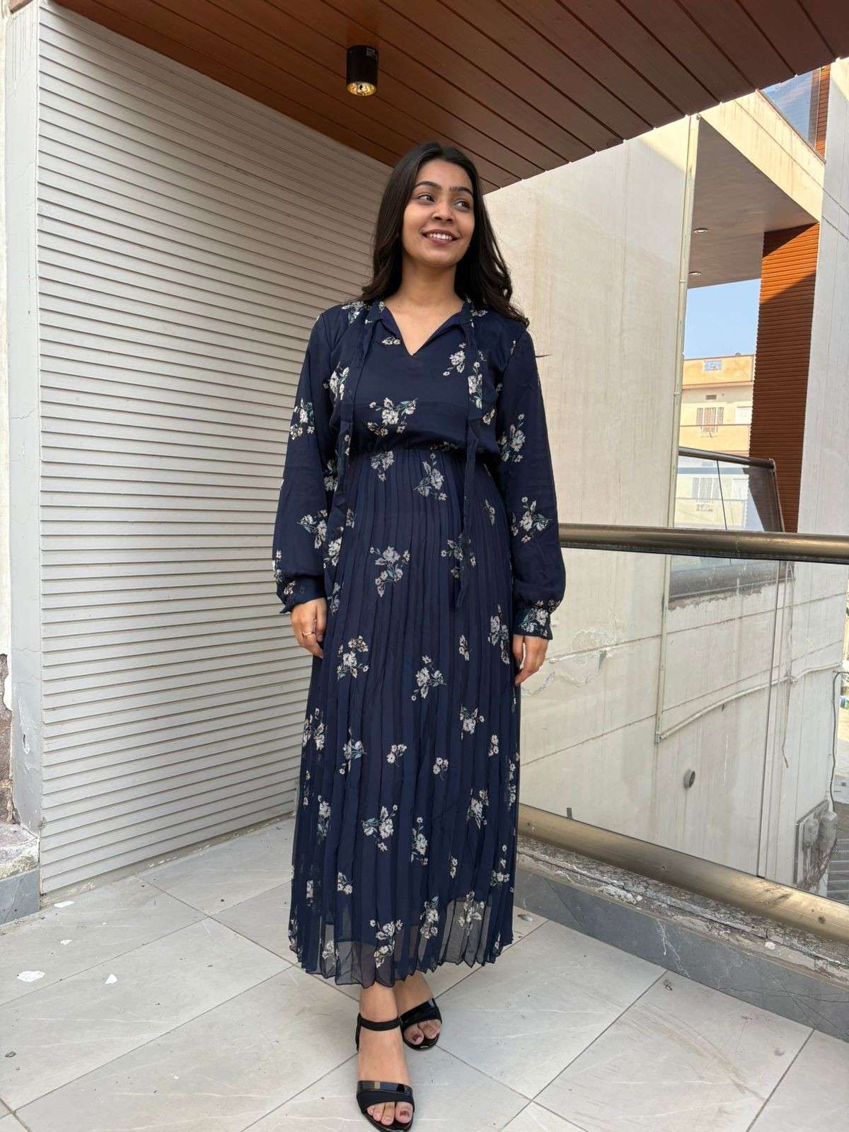 Pleated Shiffon dress