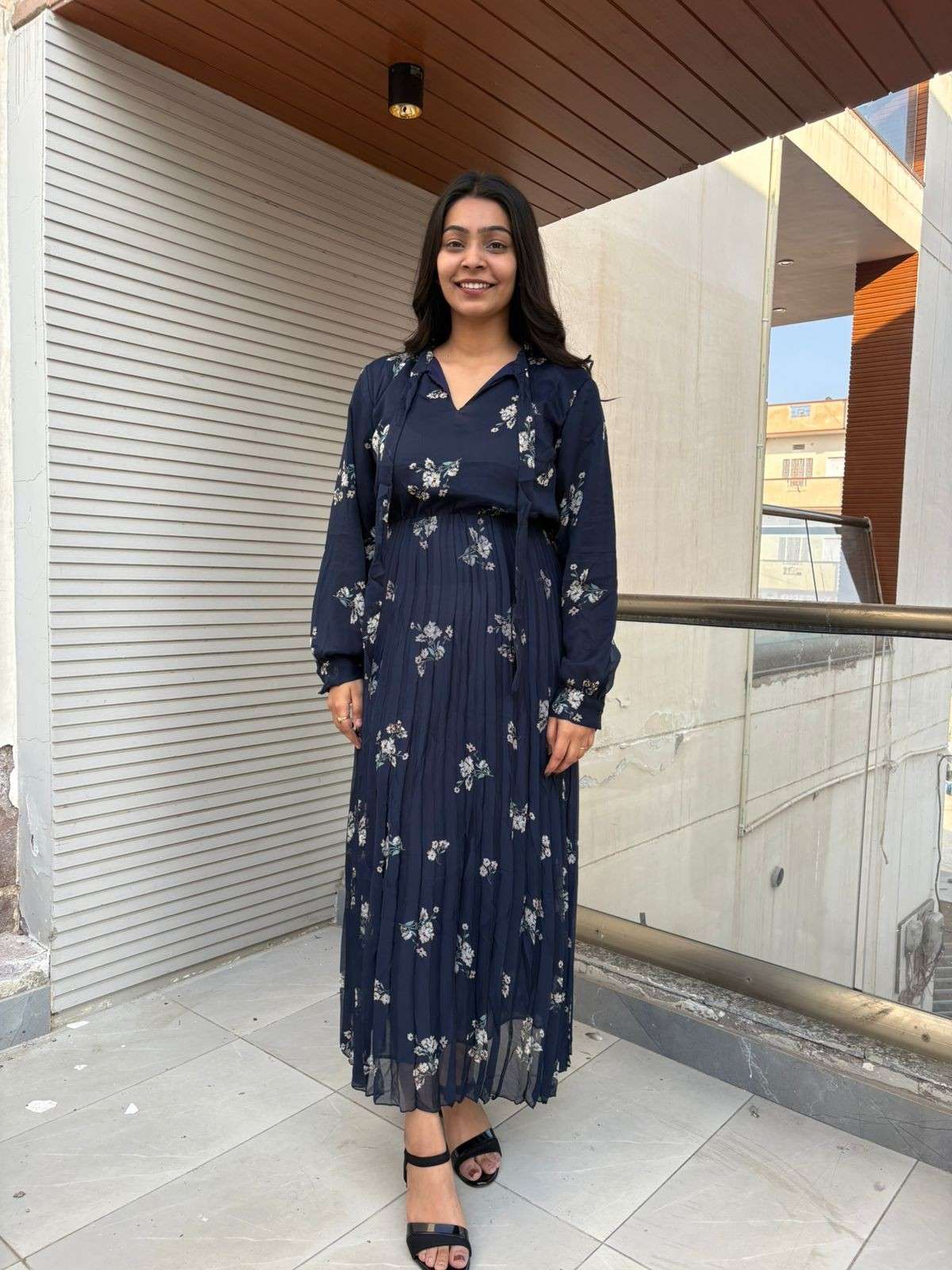 Pleated Shiffon dress