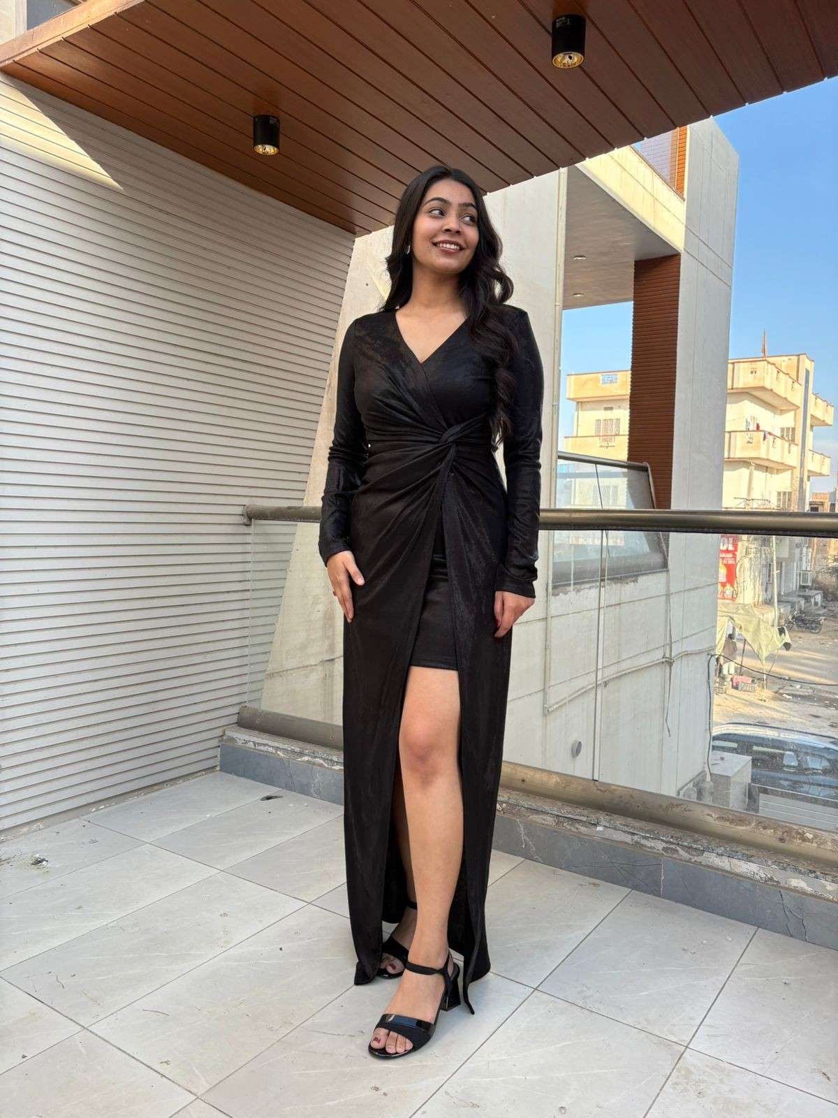 Bodycon matallic moon wrap Dress