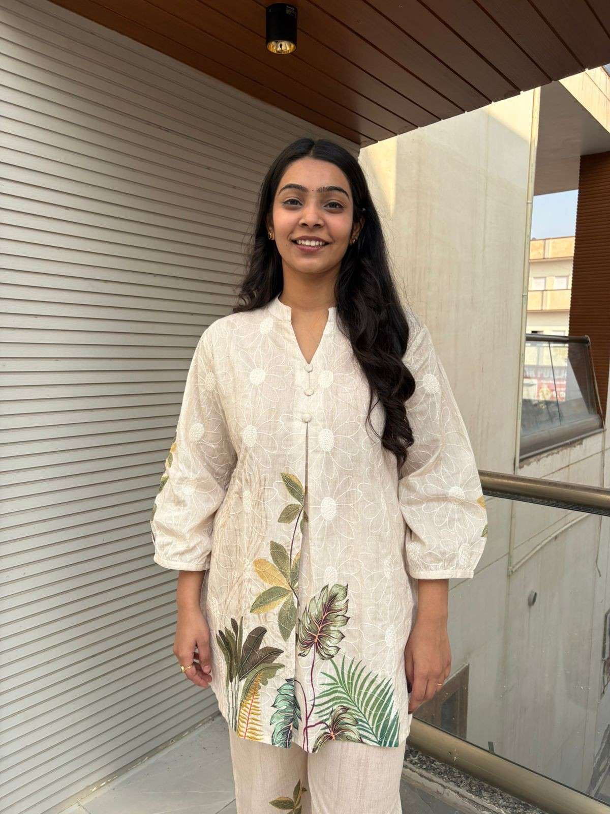 Cotton embroidered coordset