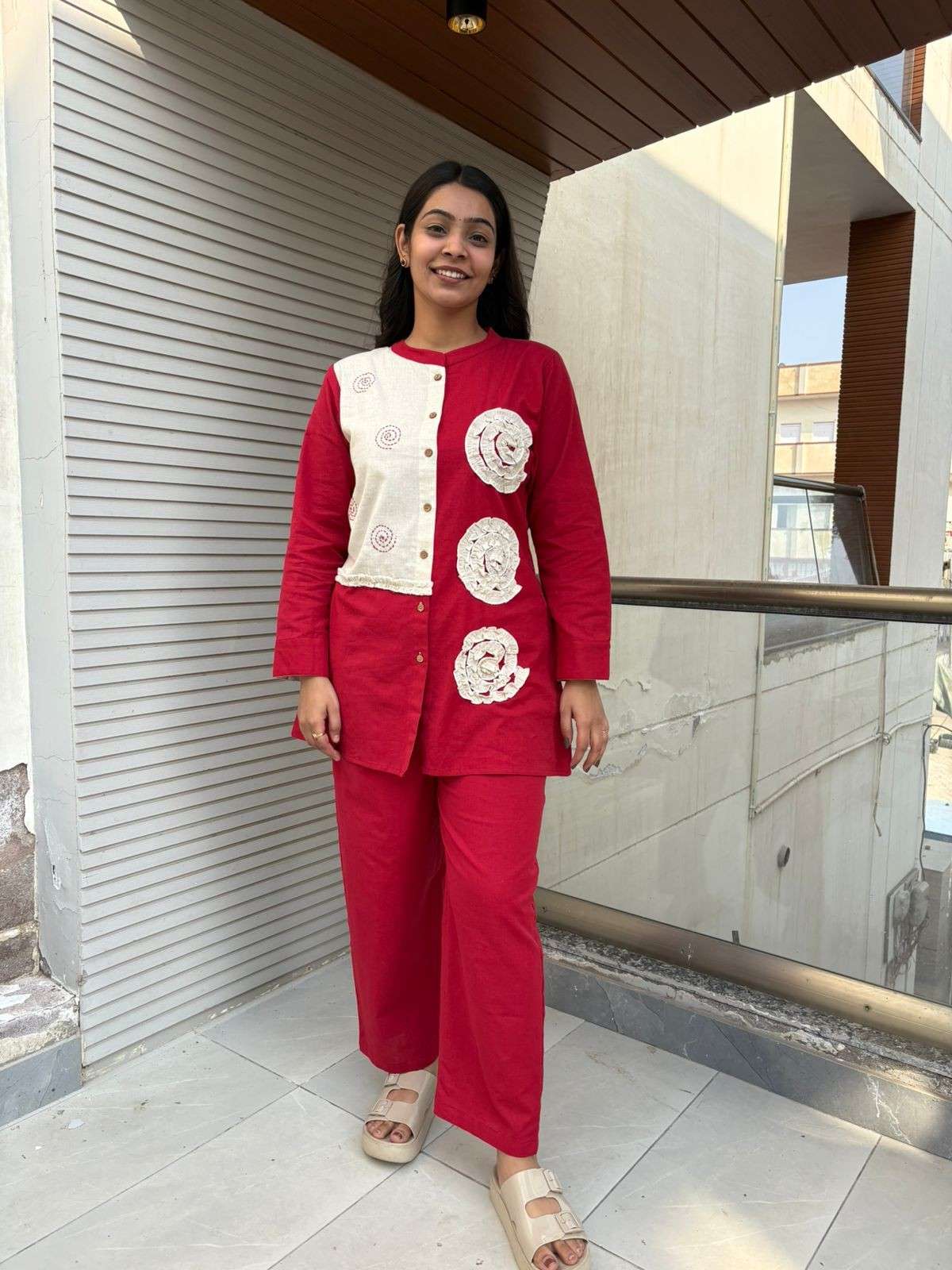 Cotton flex flower patch coordset