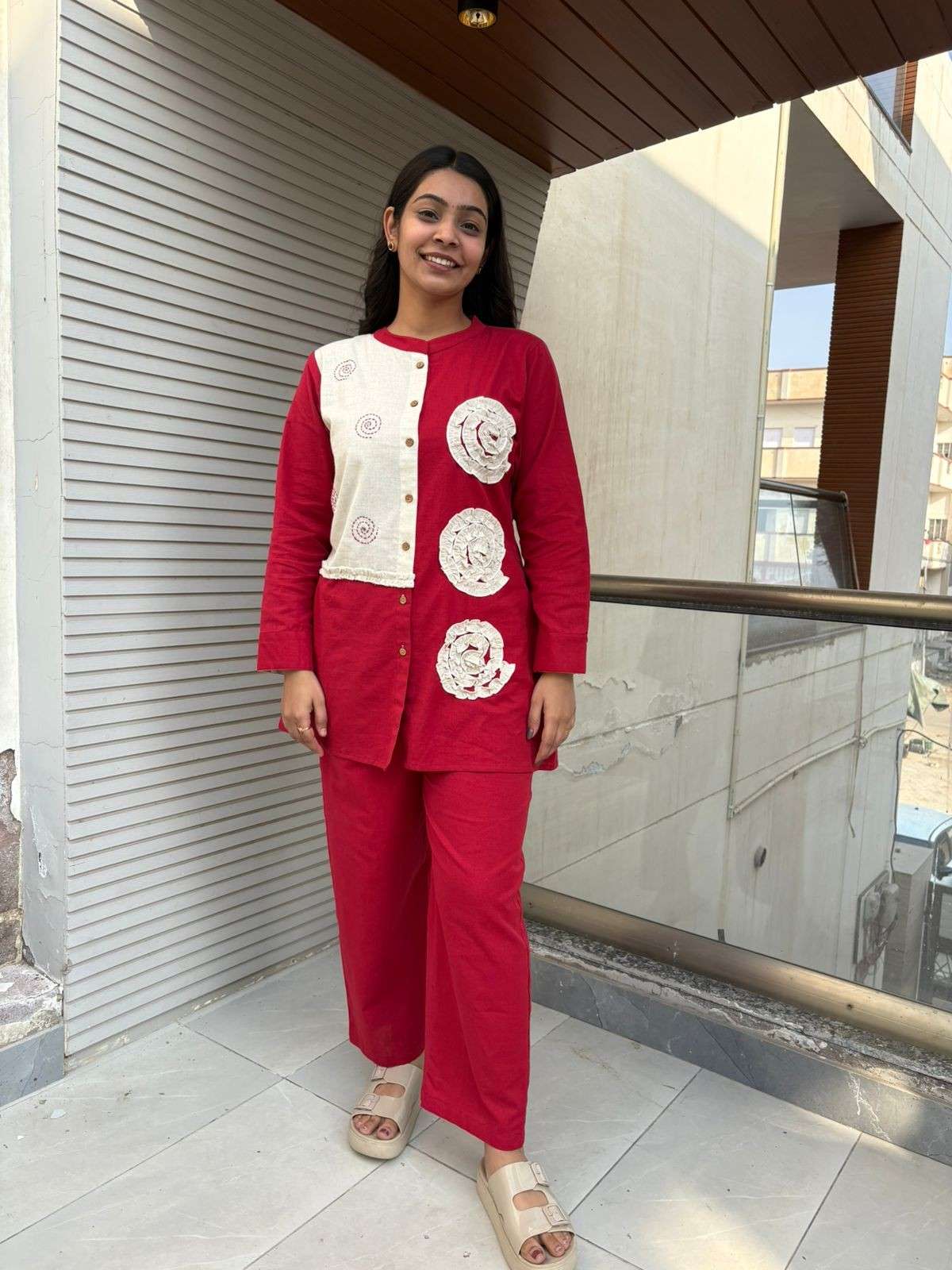 Cotton flex flower patch coordset