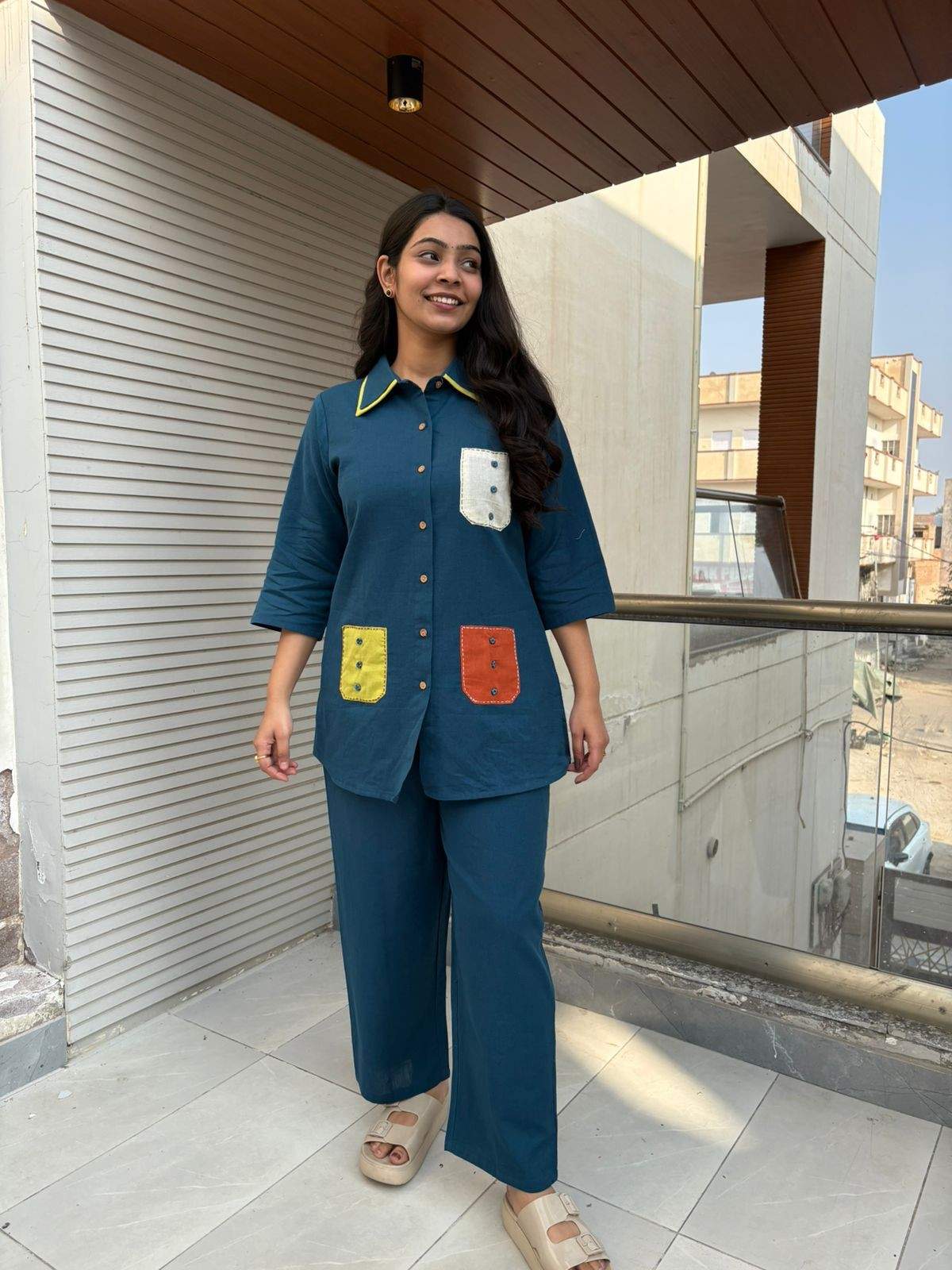 Cotton flex Double collared coordset