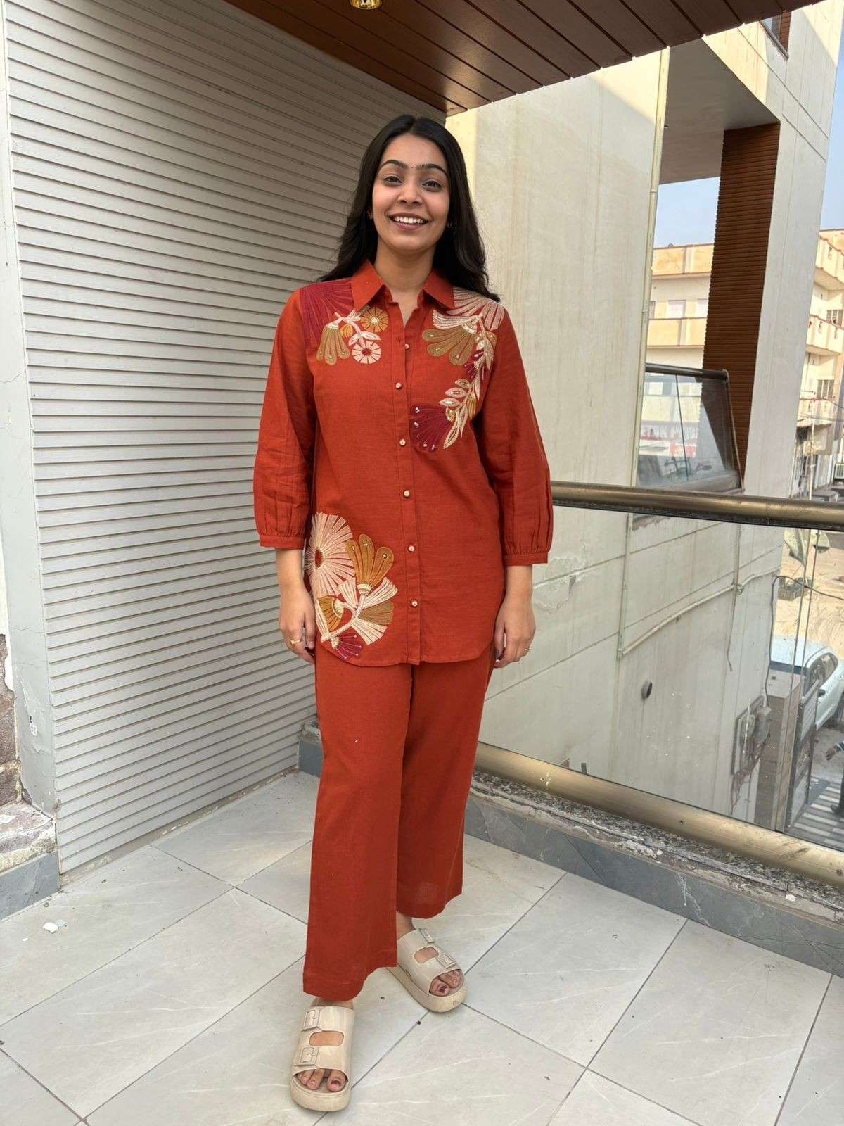 Cotton Patchwork embroidered coordset