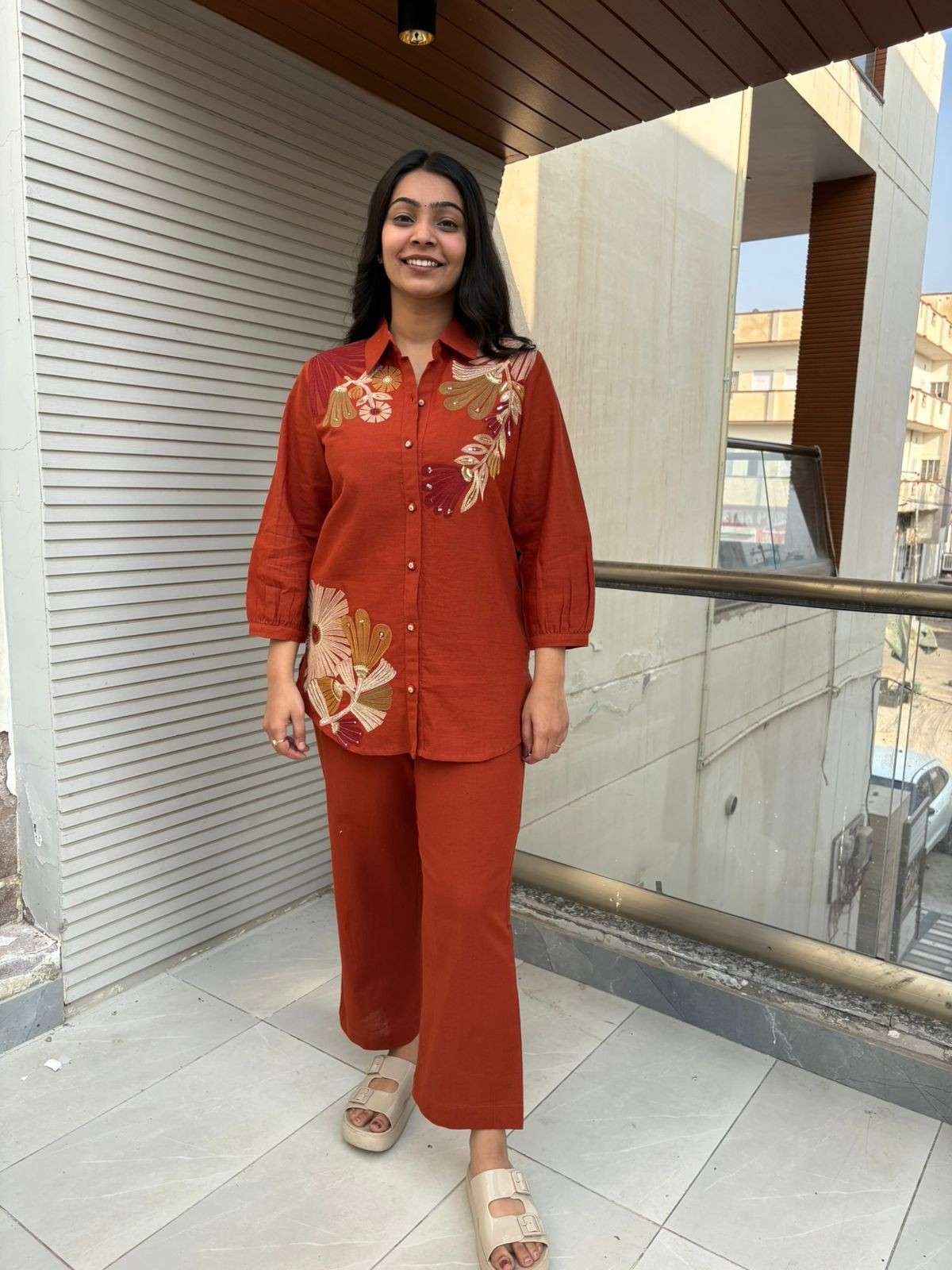 Cotton Patchwork embroidered coordset