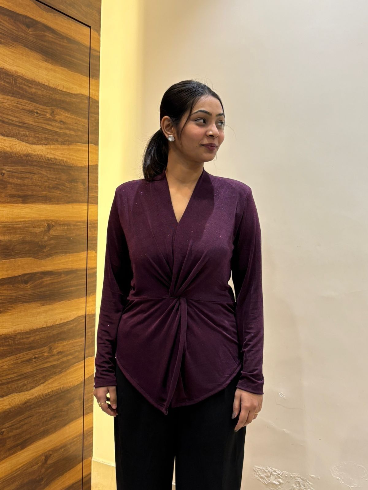 Glitter Front knot top