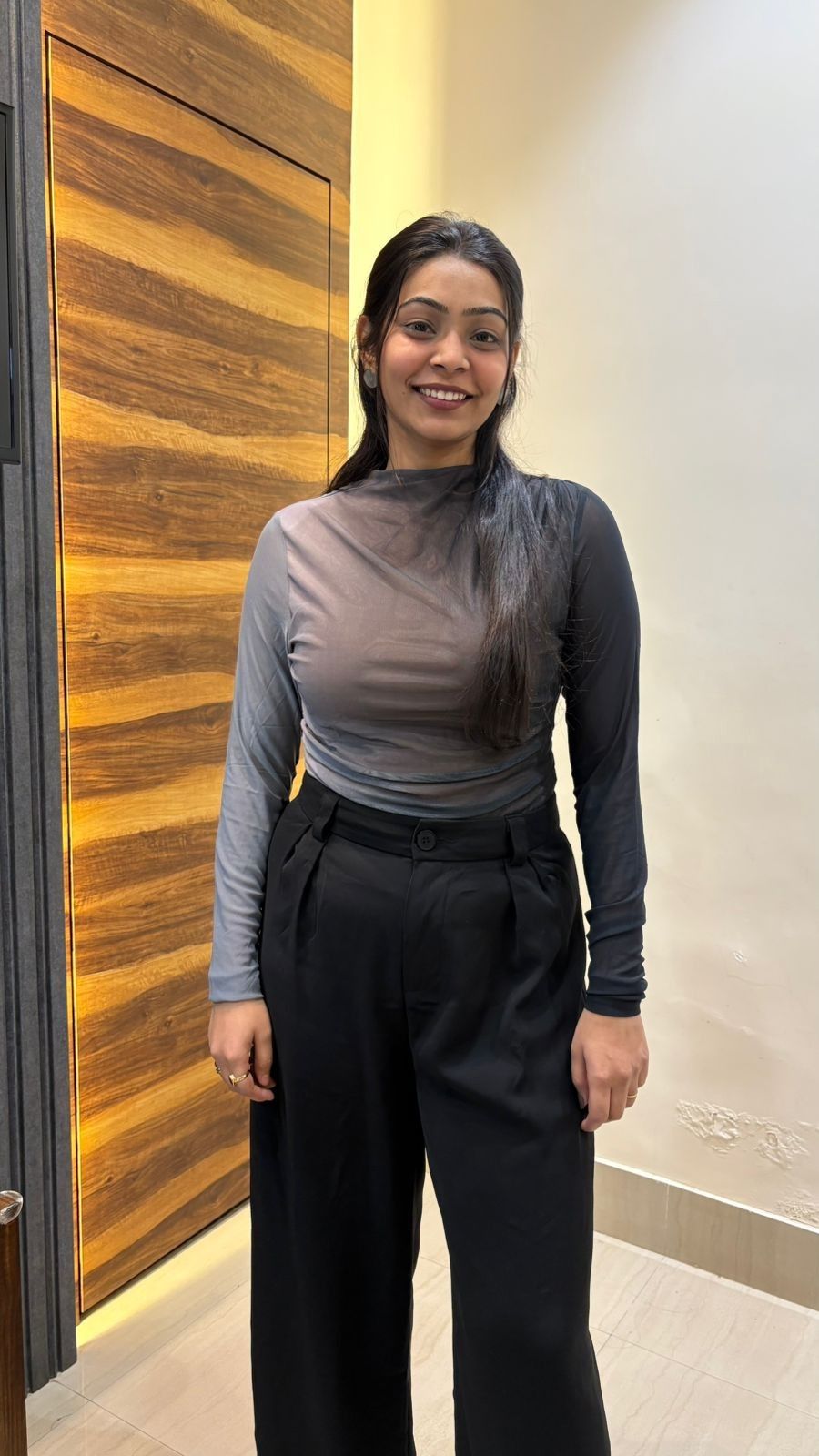 Mesh full sleeves top