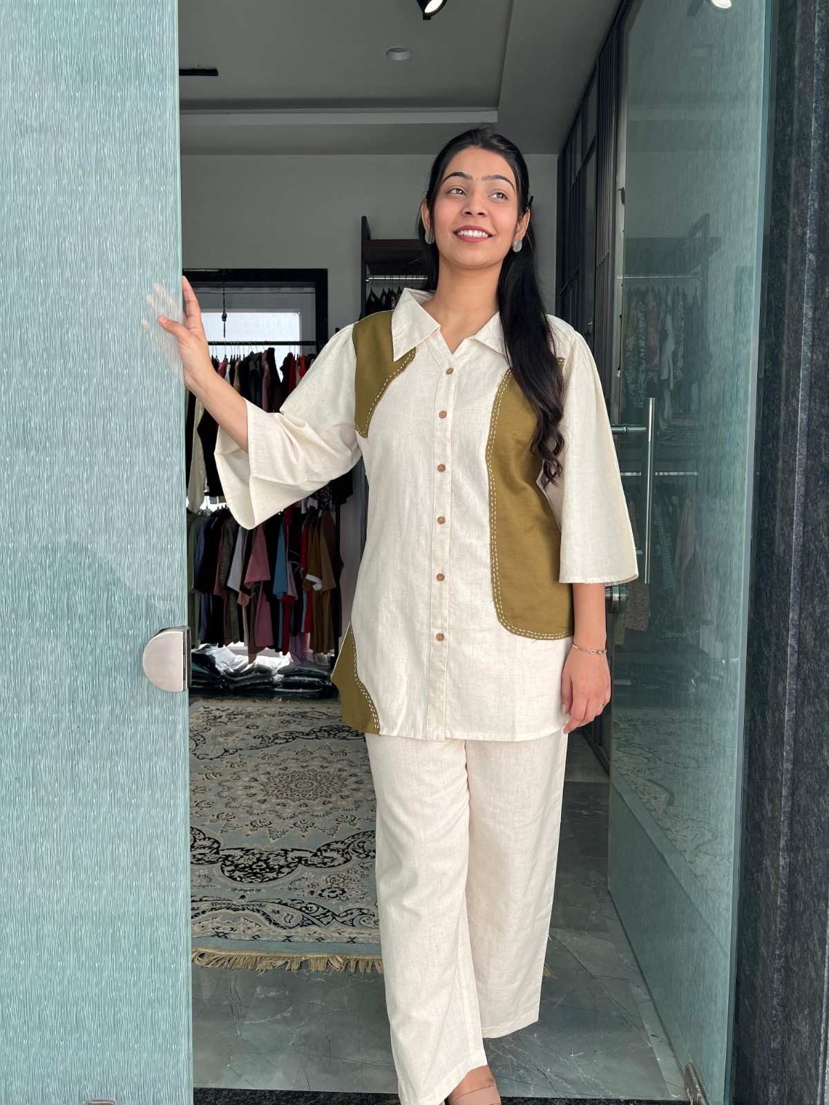 Embroidered Cotton Flex coordset