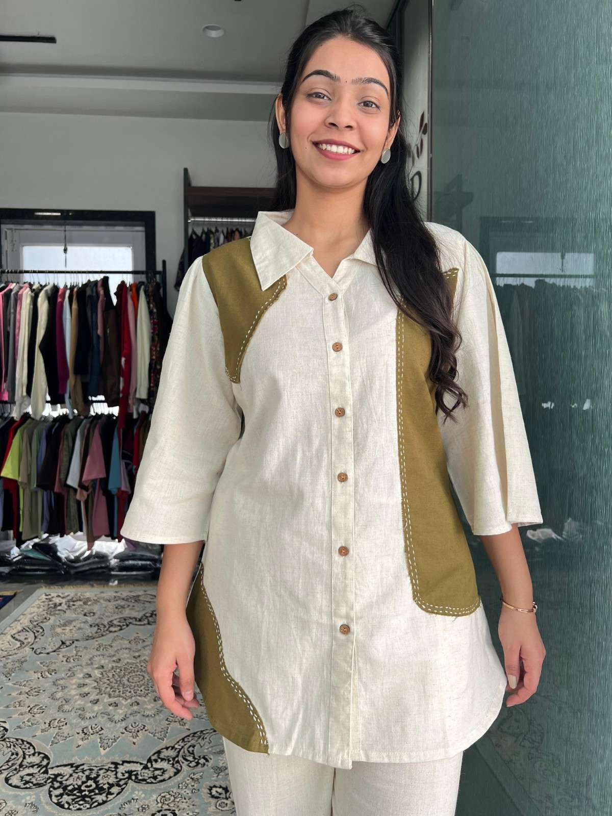 Embroidered Cotton Flex coordset