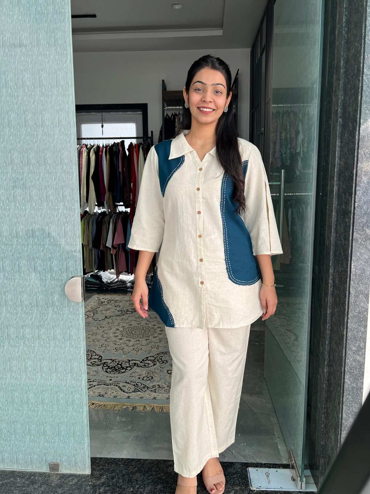 Embroidered Cotton Flex coordset