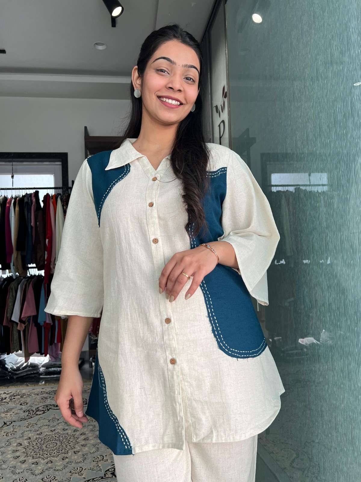 Embroidered Cotton Flex coordset