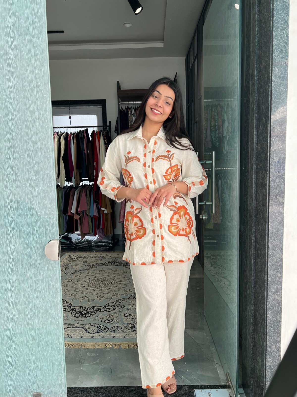 Patch Embroidered Cotton Flex coordset