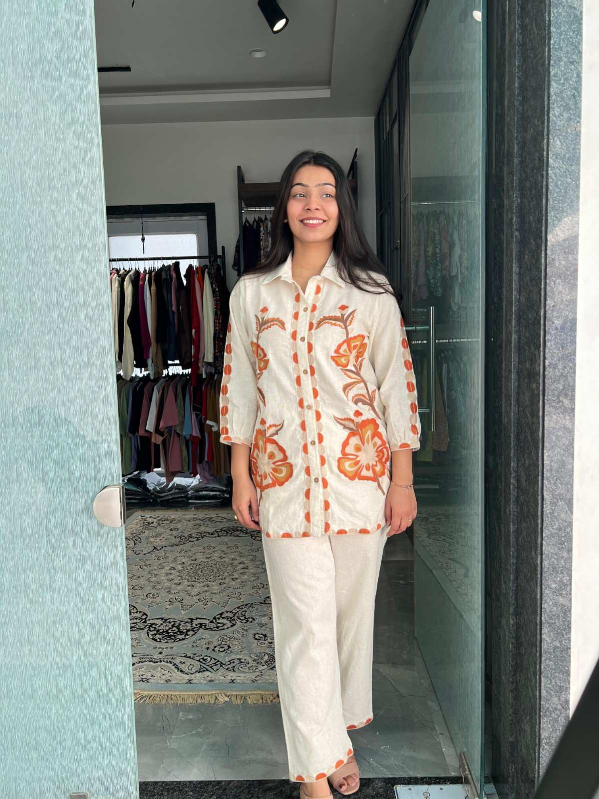 Patch Embroidered Cotton Flex coordset