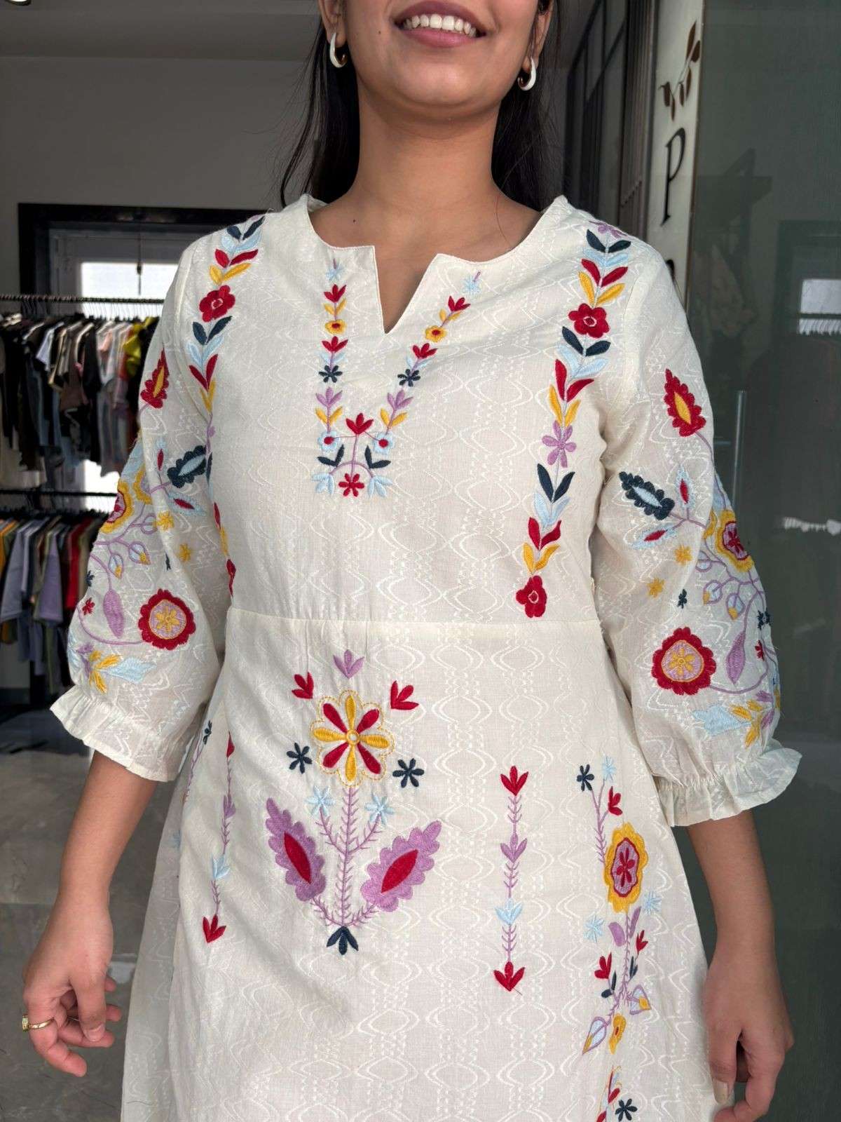 Cotton Embroiderd Midi dress