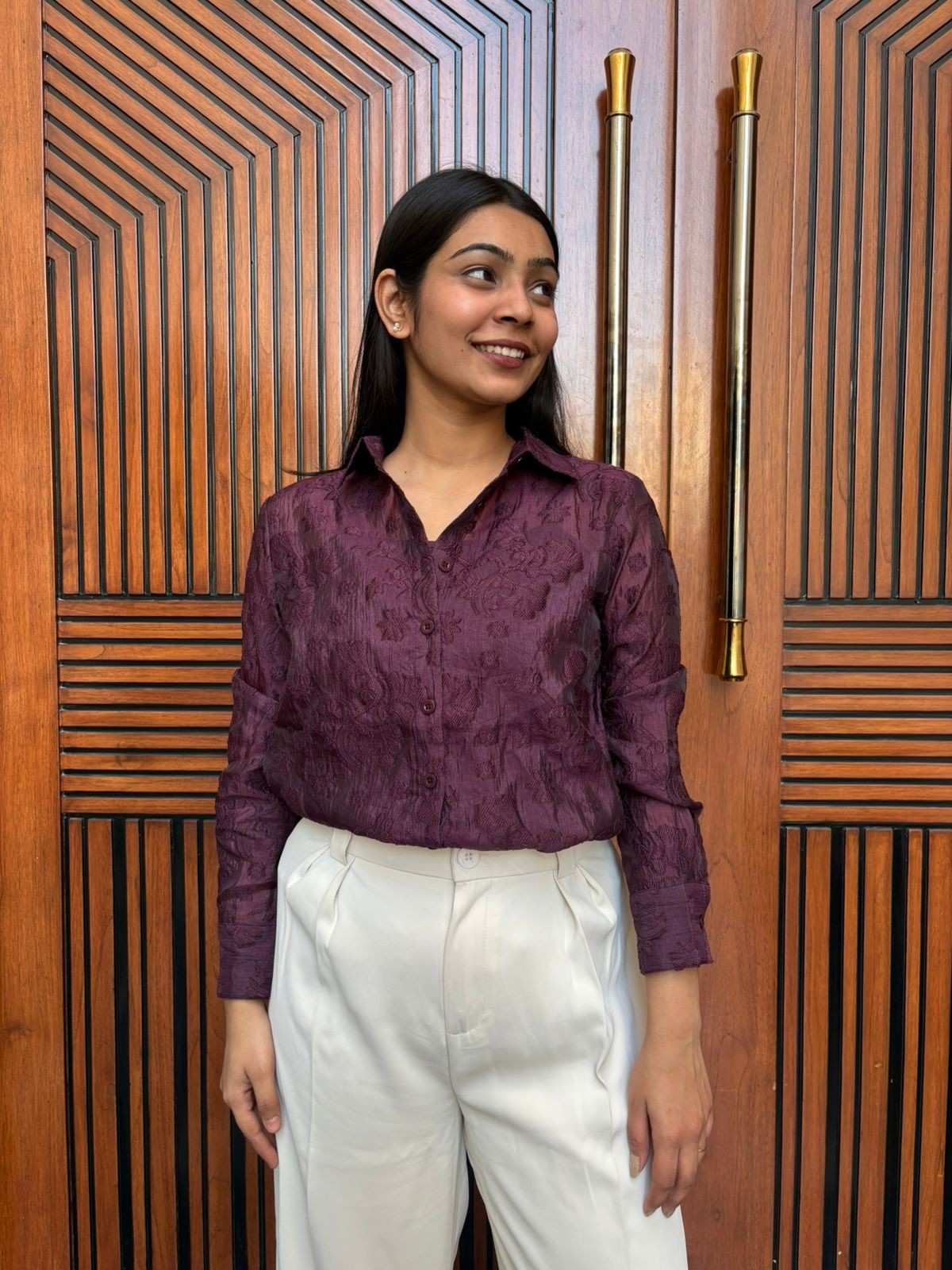 Embroidered Tule Organza 2pc shirt