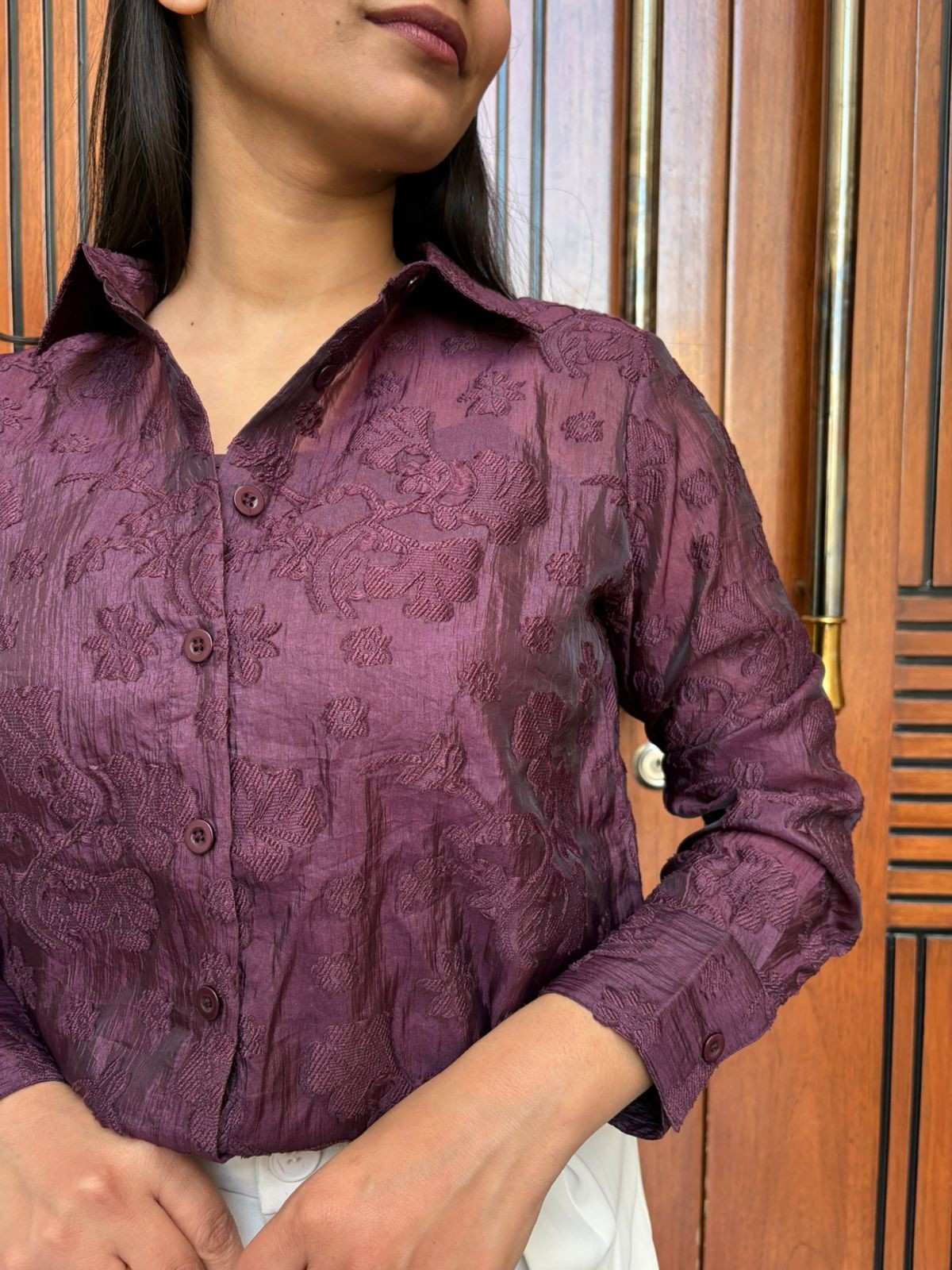 Embroidered Tule Organza 2pc shirt