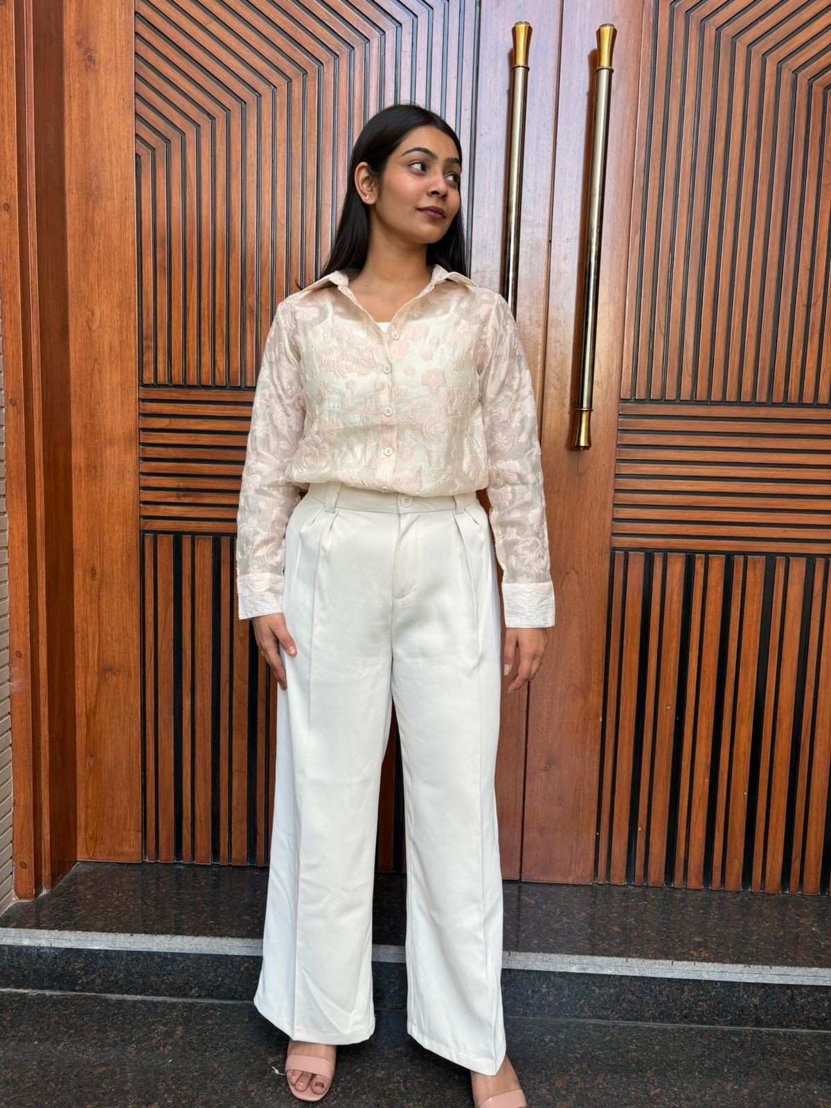 Embroidered Tule Organza 2pc shirt