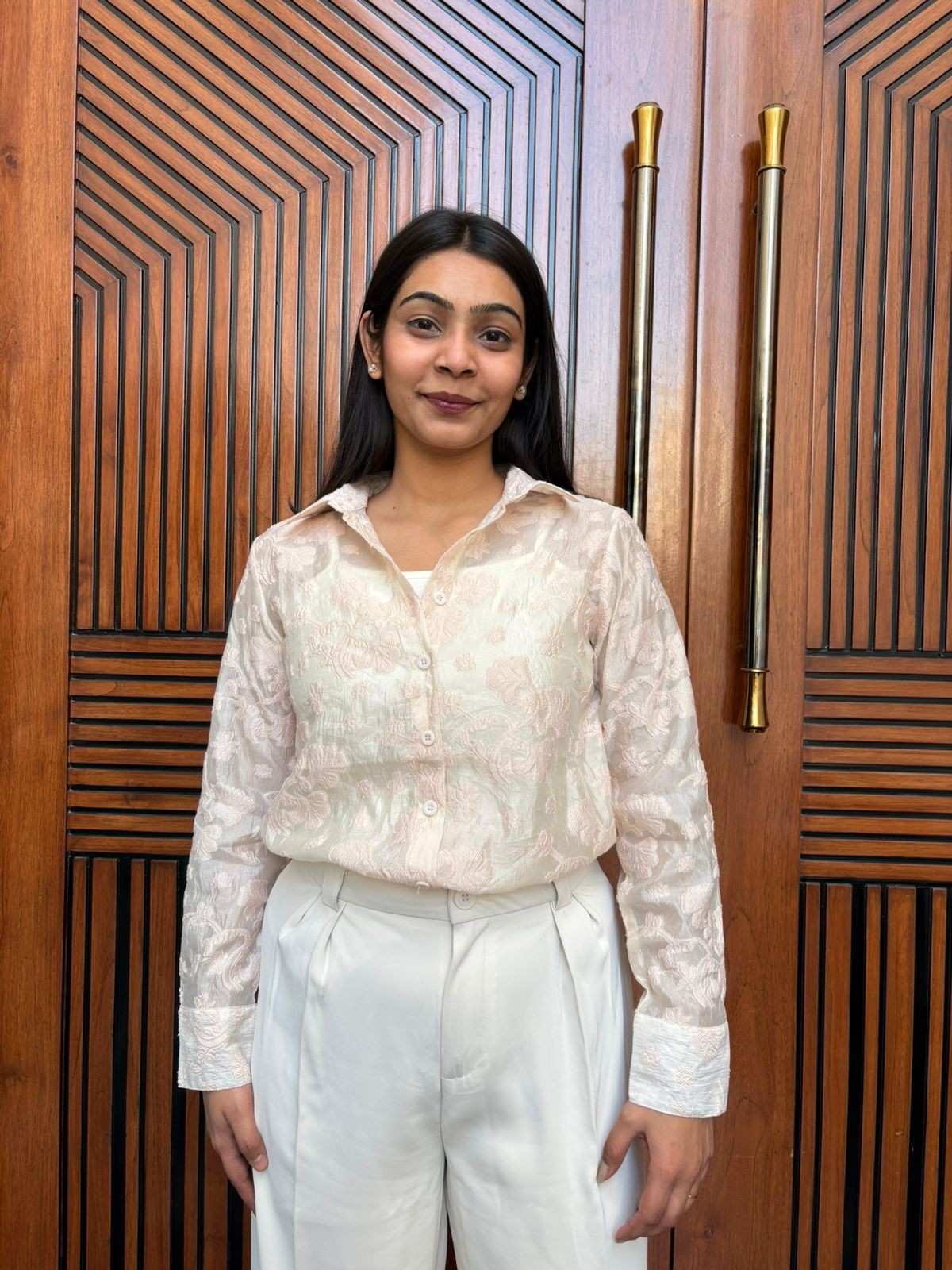 Embroidered Tule Organza 2pc shirt