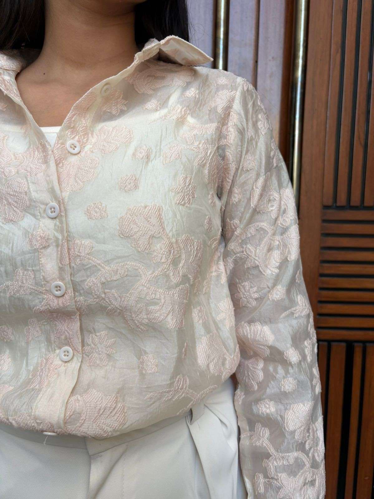 Embroidered Tule Organza 2pc shirt